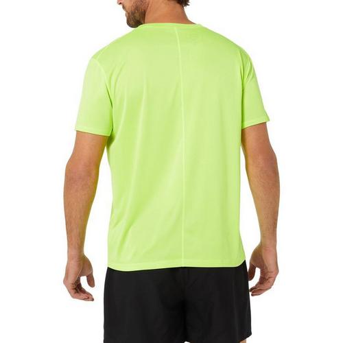 Hazard Green - Asics - Silver Mens Running T Shirt - 2