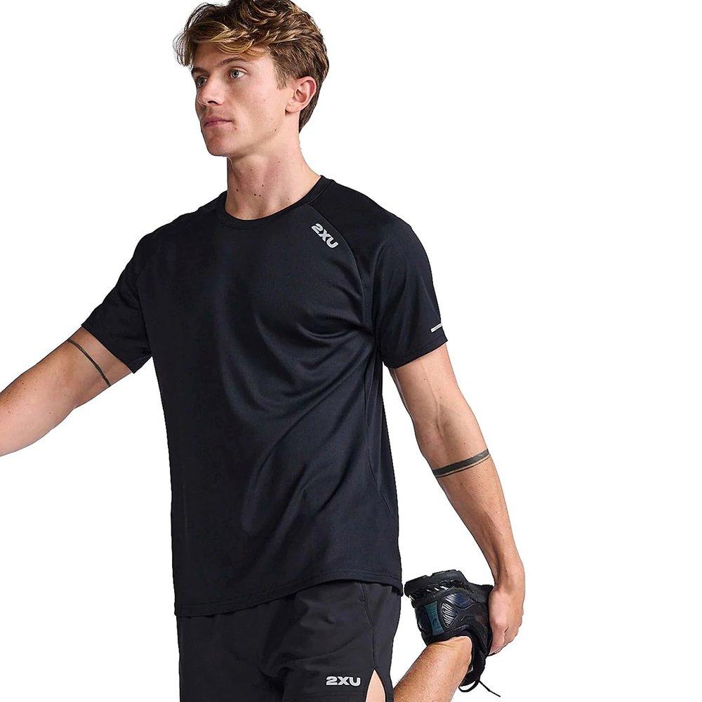 Black/Silver - 2XU - Aero Mens Performance T Shirt - 4