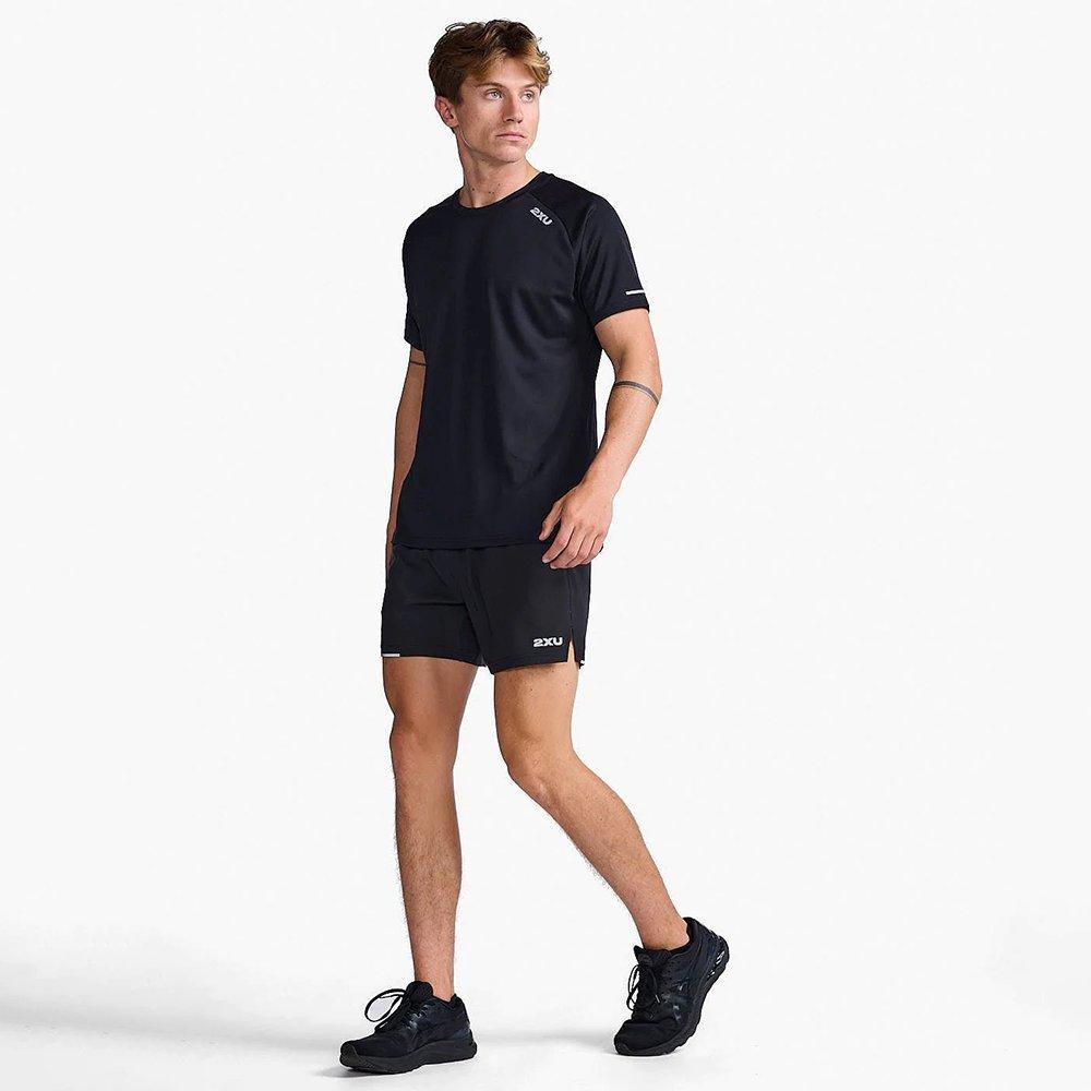 Black/Silver - 2XU - Aero Mens Performance T Shirt - 6