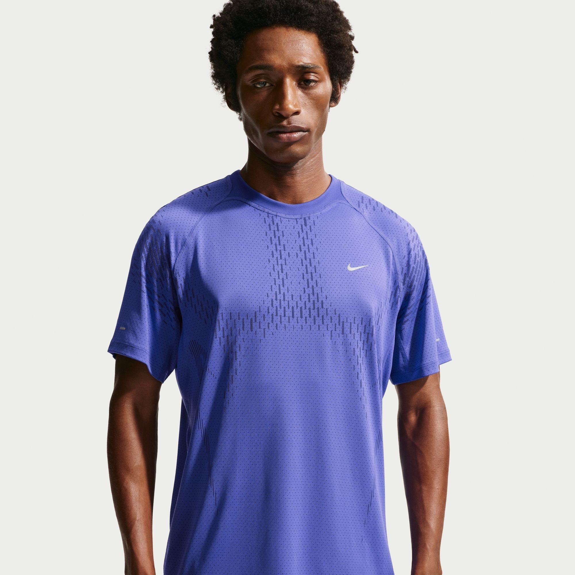 Nike Men's Short Sleeve Performance Running Top - Lapis/Royal - S