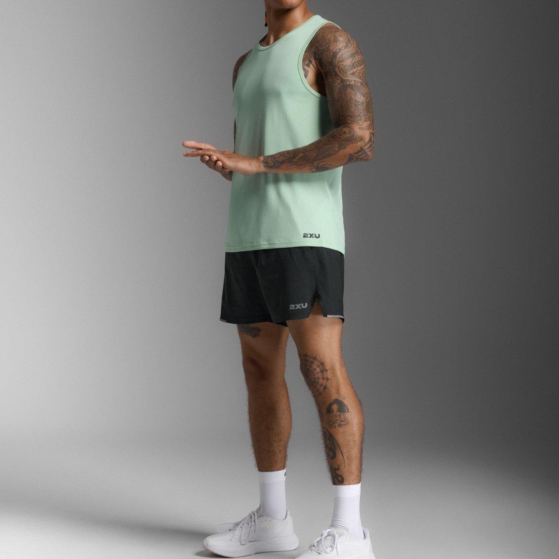D.Mint/Blk Ref - 2XU - Aero Mens Performance Tank - 3