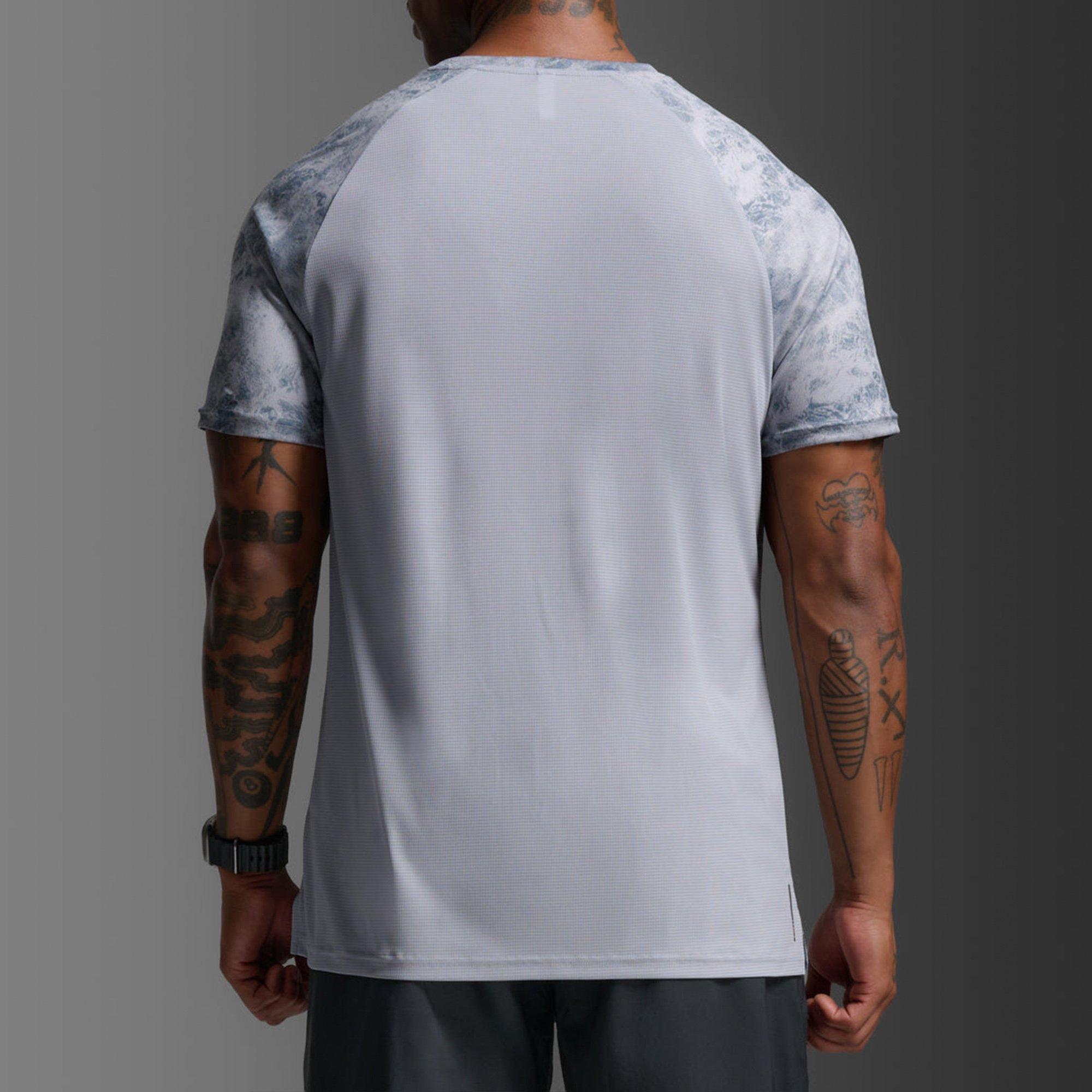 W.Marble/Blk - 2XU - Men's Aero Mesh Short Sleeve Performance Running Top - 2