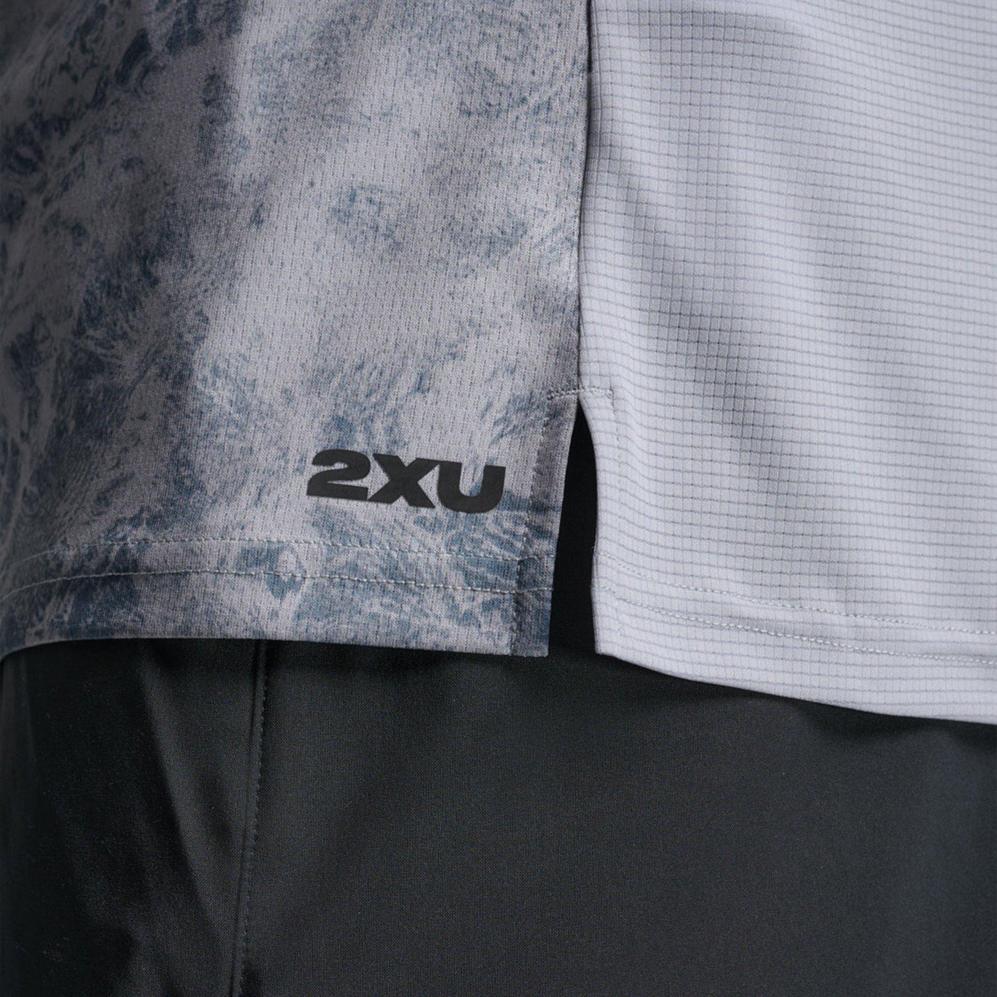 W.Marble/Blk - 2XU - Men's Aero Mesh Short Sleeve Performance Running Top - 5