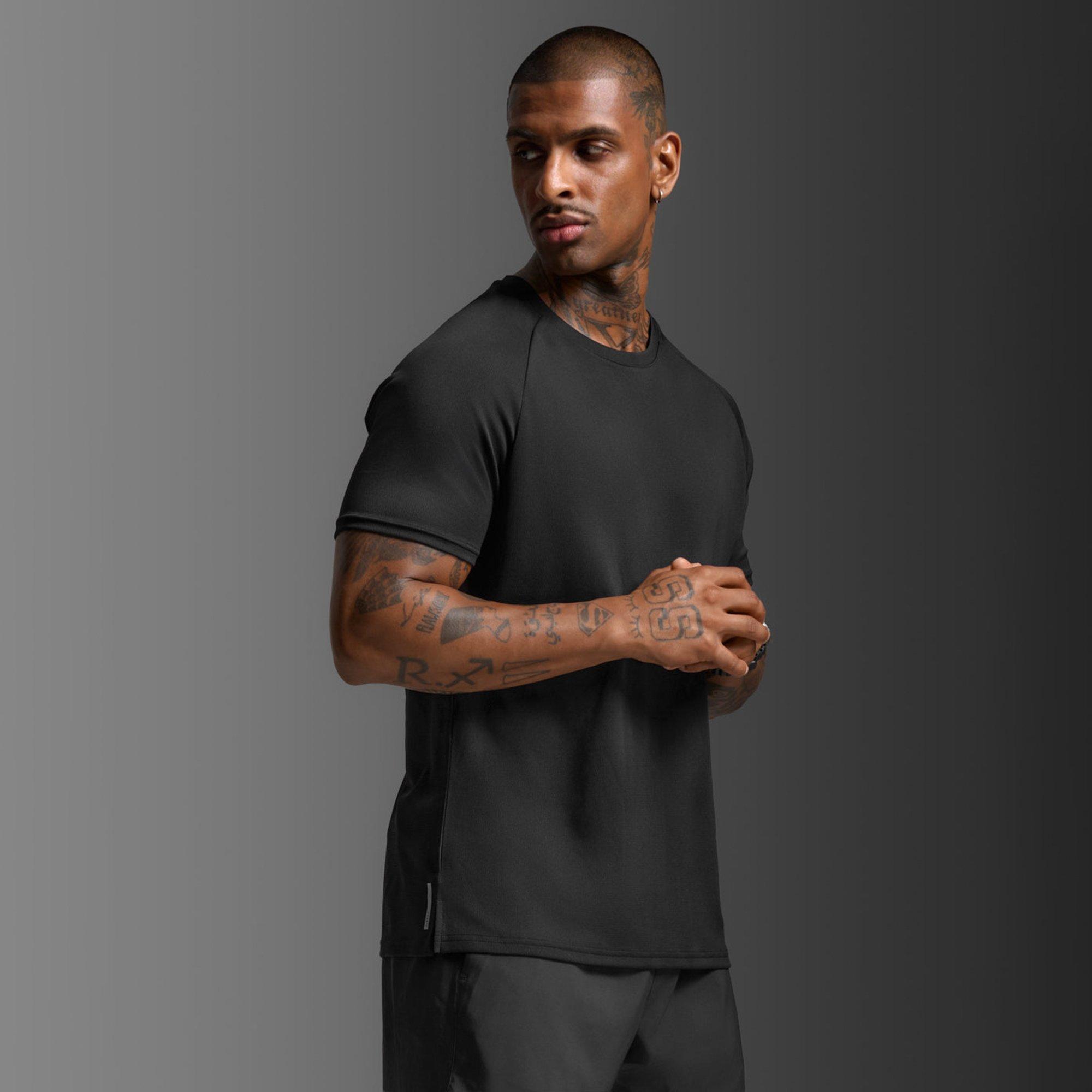 Black/Silver - 2XU - Men's Aero Mesh Short Sleeve Performance Running Top - 3