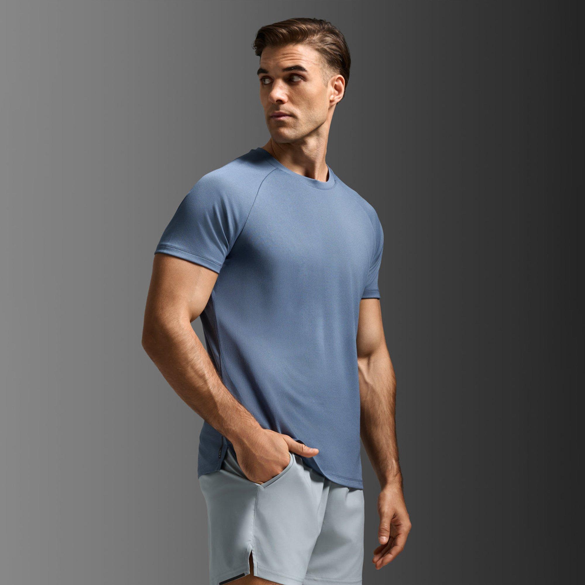 Indigo/Black - 2XU - Men's Aero Mesh Short Sleeve Performance Running Top - 6