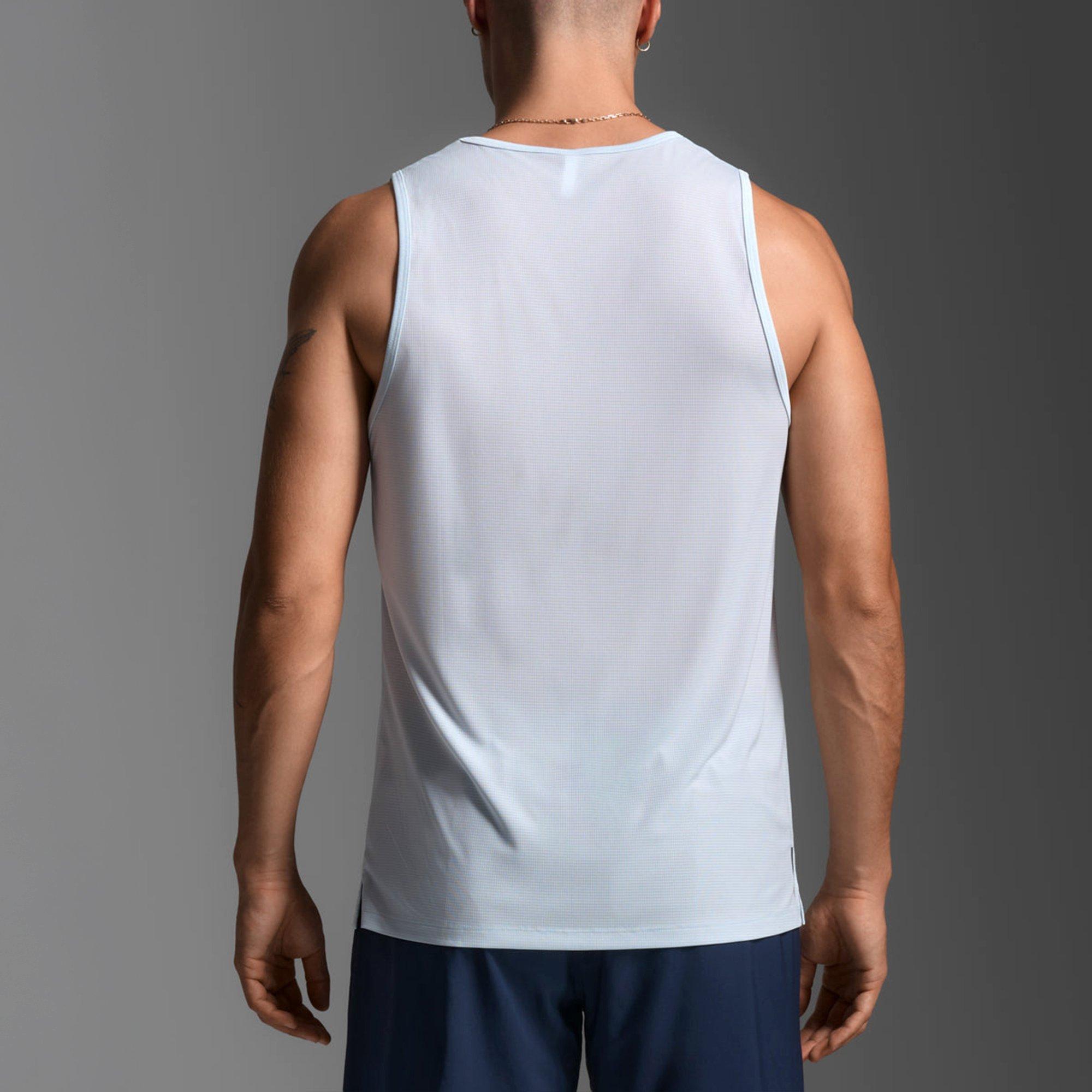 Moonstone/Blk - 2XU - Aero Mesh Tank Sn63 - 2