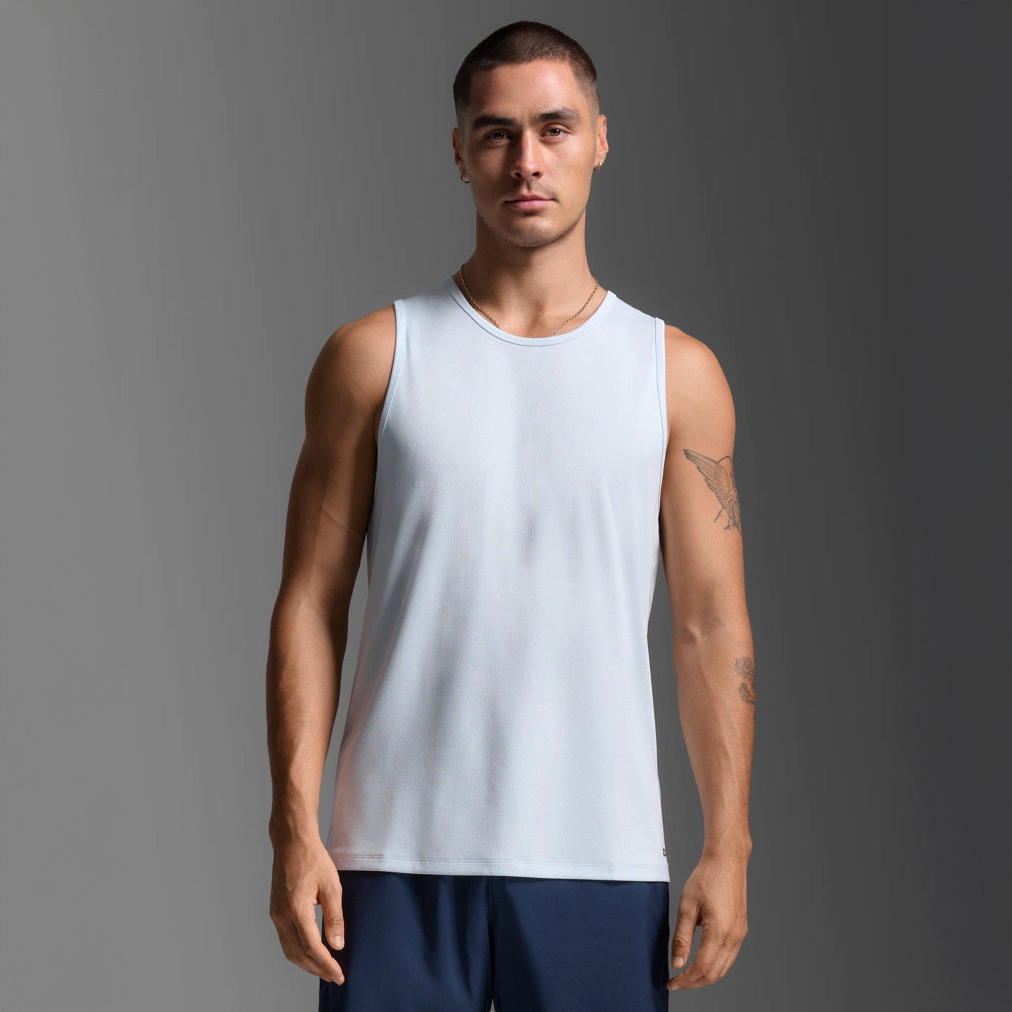 Moonstone/Blk - 2XU - Aero Mesh Tank Sn63 - 6