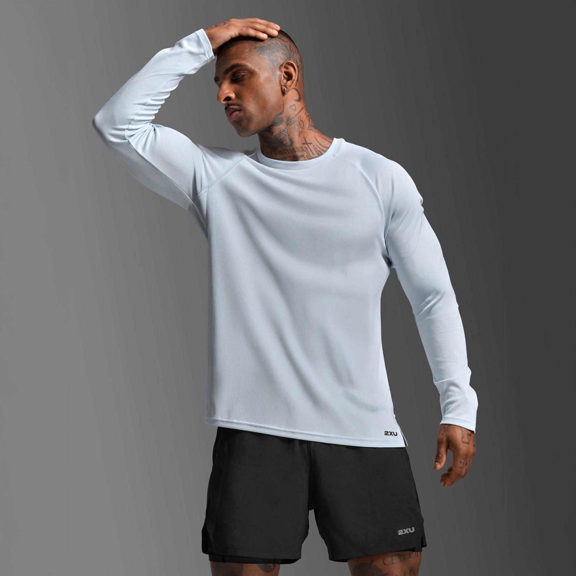 Moonstone/Blk - 2XU - Aero Mesh Ls Sn54 - 6