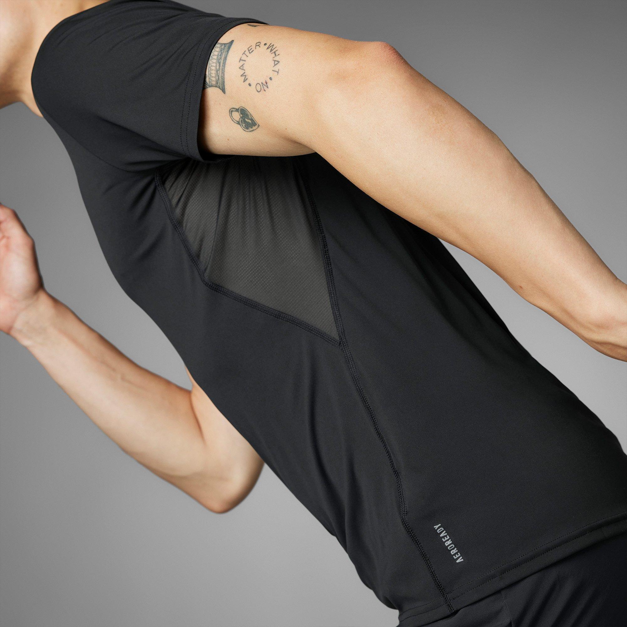 Black - adidas - Adizero Essentials Mens Running T Shirt - 13