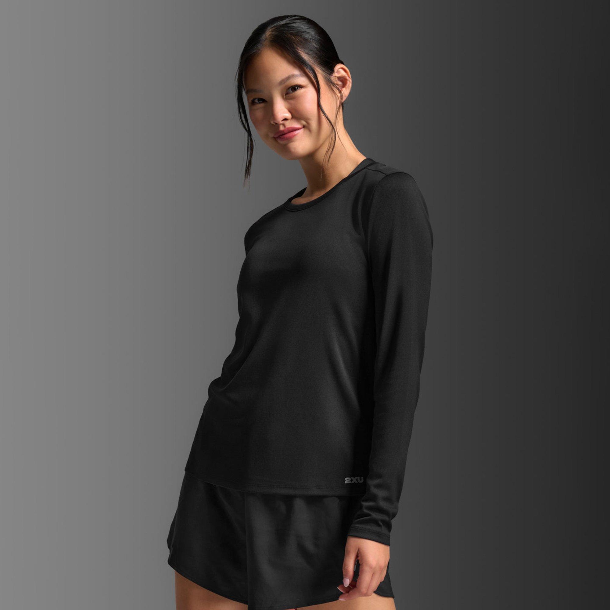 Black/Silver - 2XU - Women's Aero Mesh Long Sleeve Performance Running Top - 3