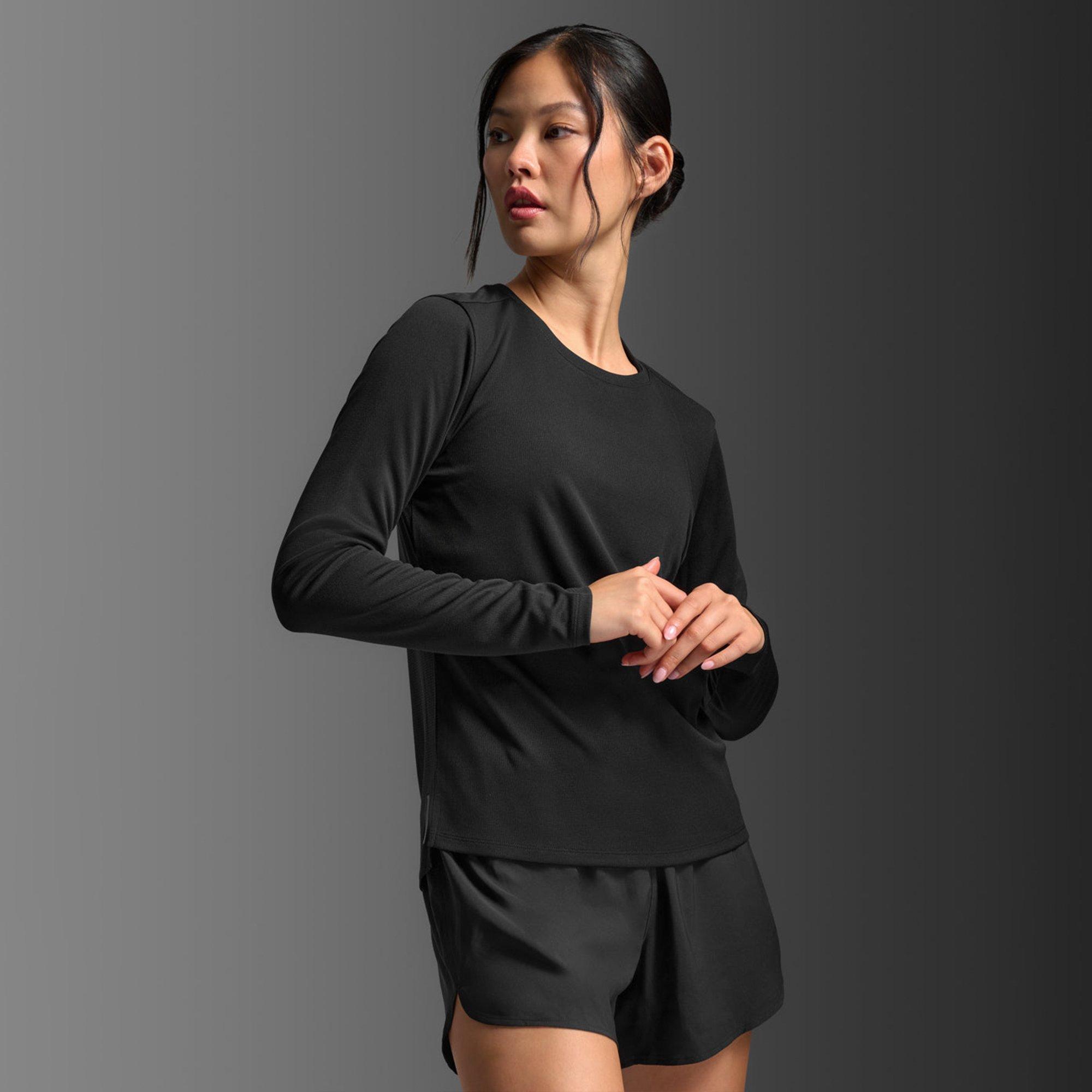 Black/Silver - 2XU - Women's Aero Mesh Long Sleeve Performance Running Top - 4