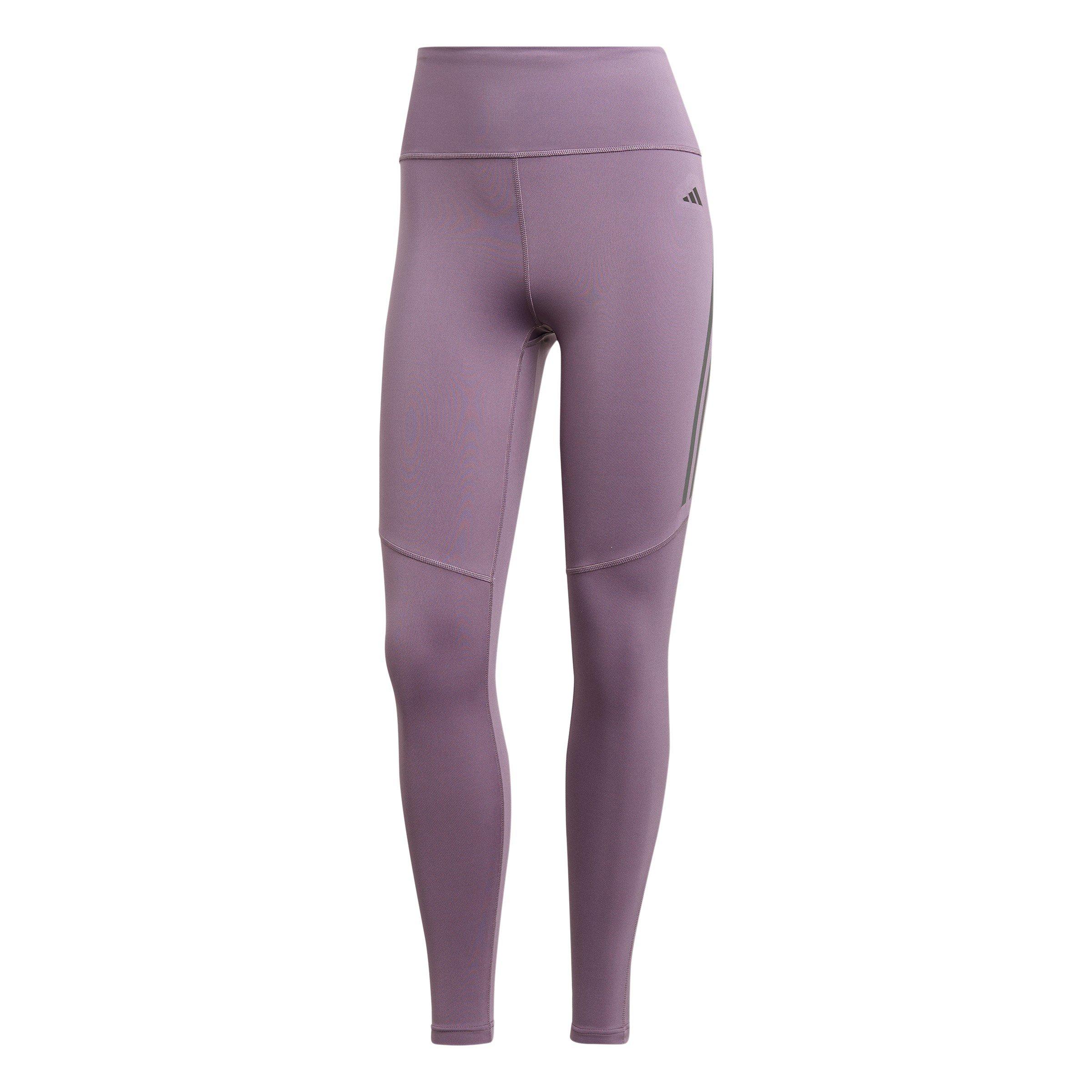 Adidas Women's Dailyrun 3S 7/8 Performance Running Tights - Shadow Violet - 12 (M)