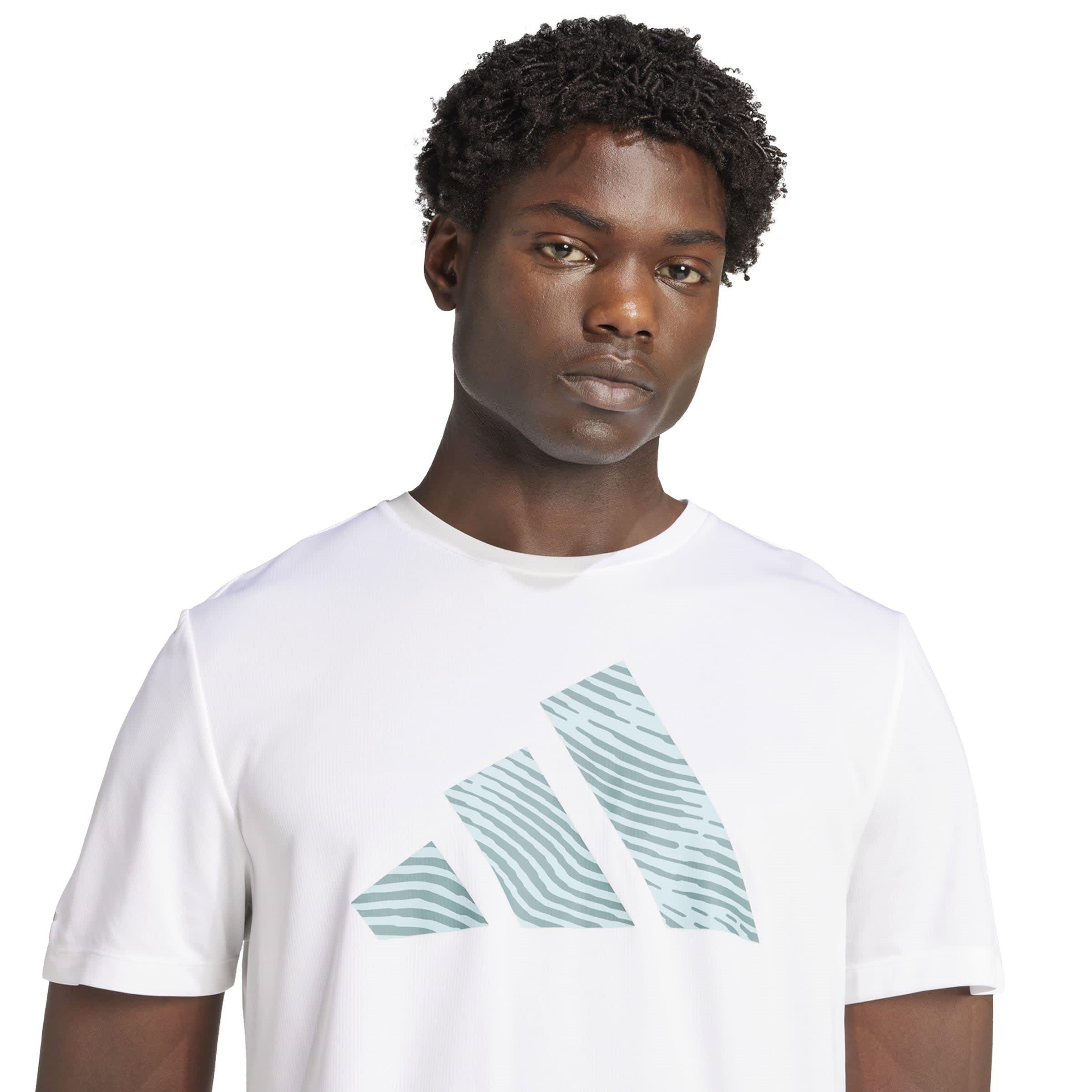 White - adidas - Adi365 Running Essentials Brand Love Mens Performance T-Shirt - 5