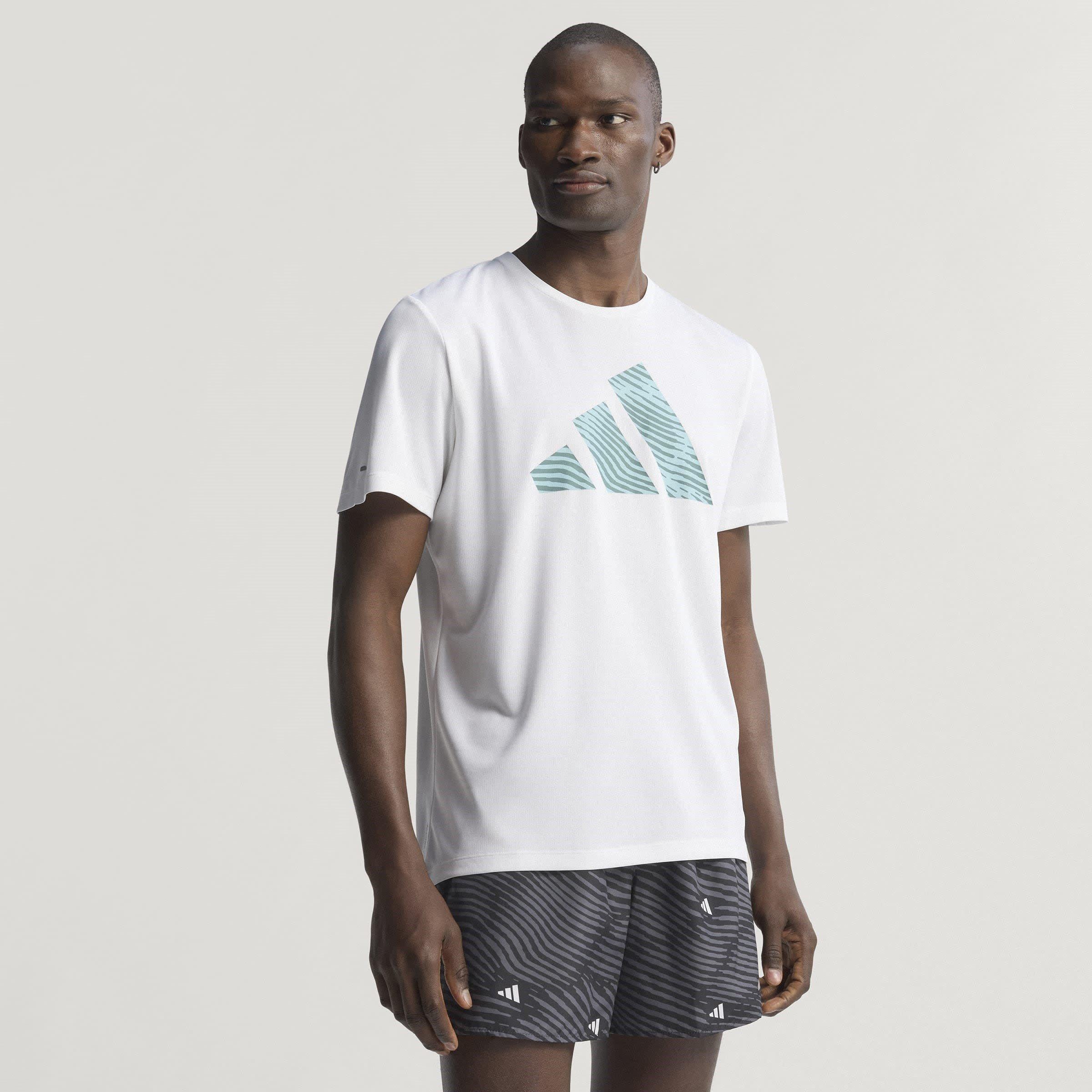 White - adidas - Adi365 Running Essentials Brand Love Mens Performance T-Shirt - 8