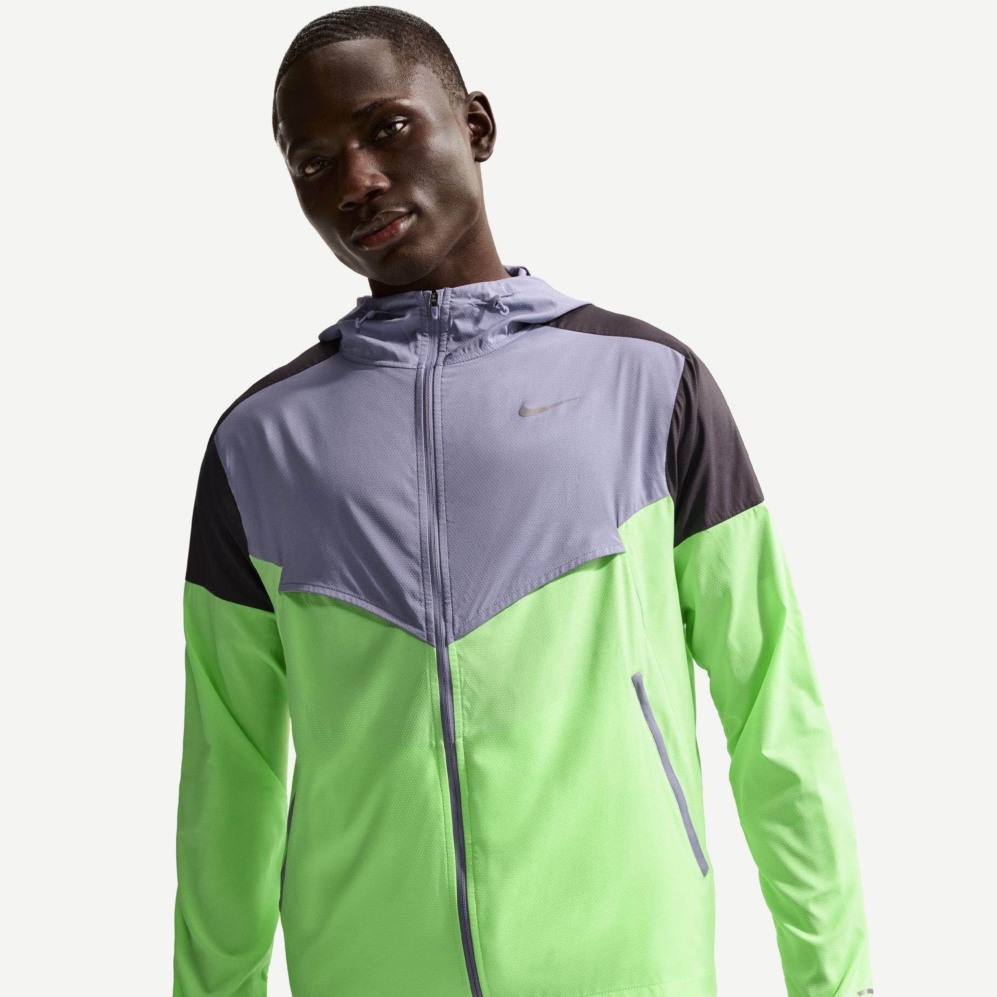 Nike Men's Windrun Jacket - Purple/Blk/Lime - L