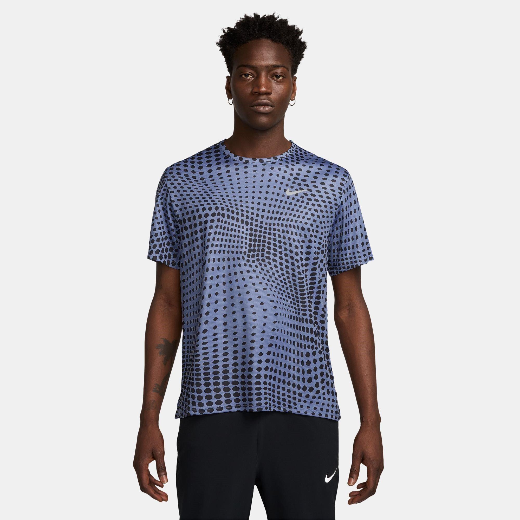 Nike Men's Short Sleeve Performance Running Top - Indigo Silver - M