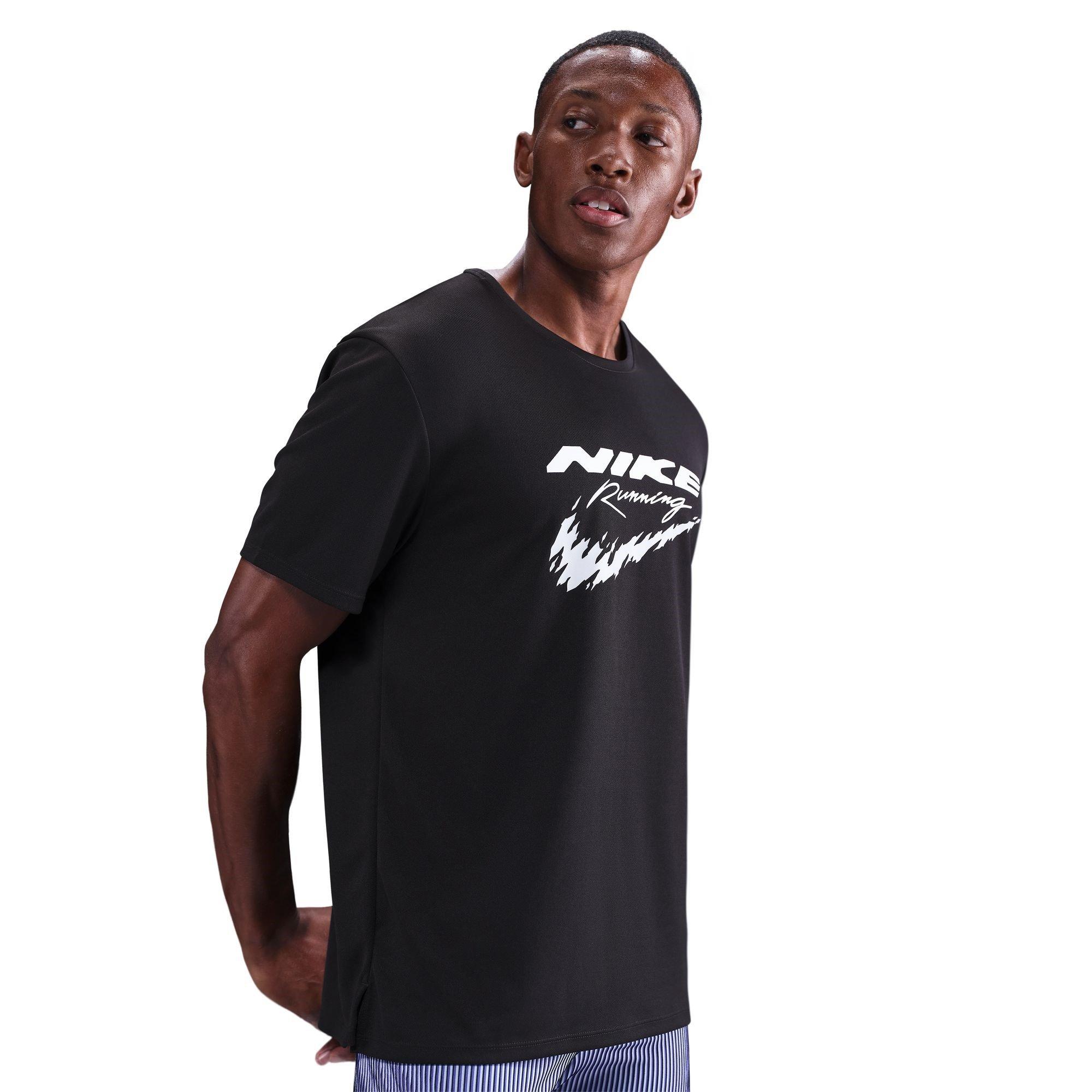 Nike Men's Short Sleeve Performance Running Top - Black - S