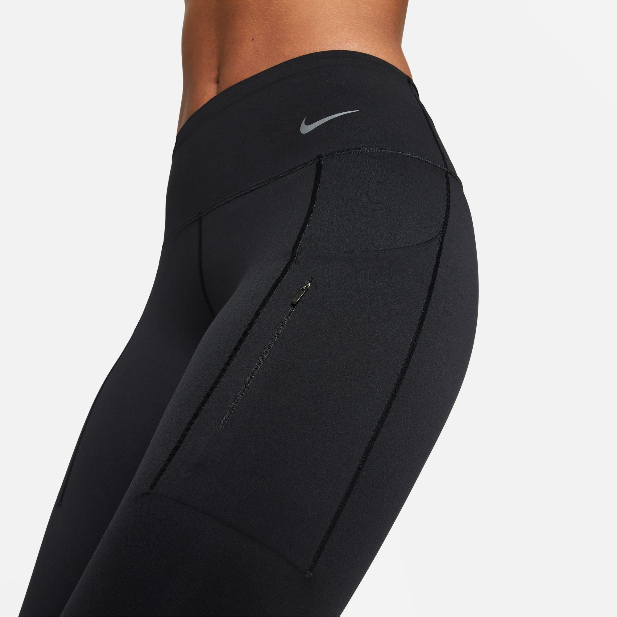 Schwarz - Nike - Dri-FIT Go Women's Firm-Support Mid-Rise 7/8 Leggings with Pockets - 6