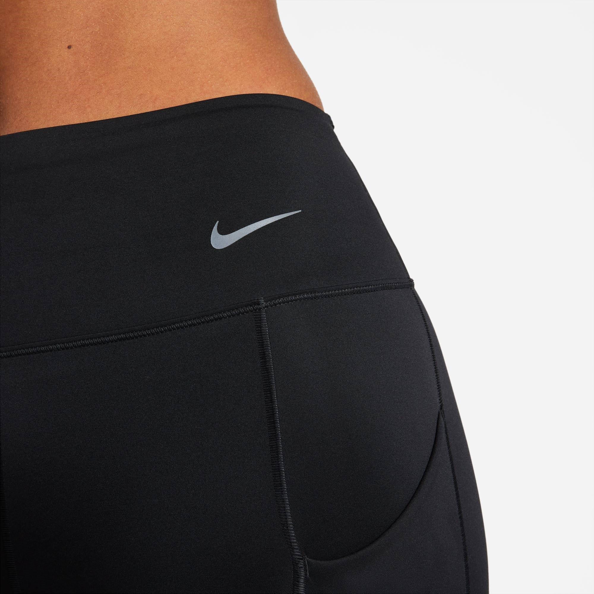 Schwarz - Nike - Dri-FIT Go Women's Firm-Support Mid-Rise 7/8 Leggings with Pockets - 7