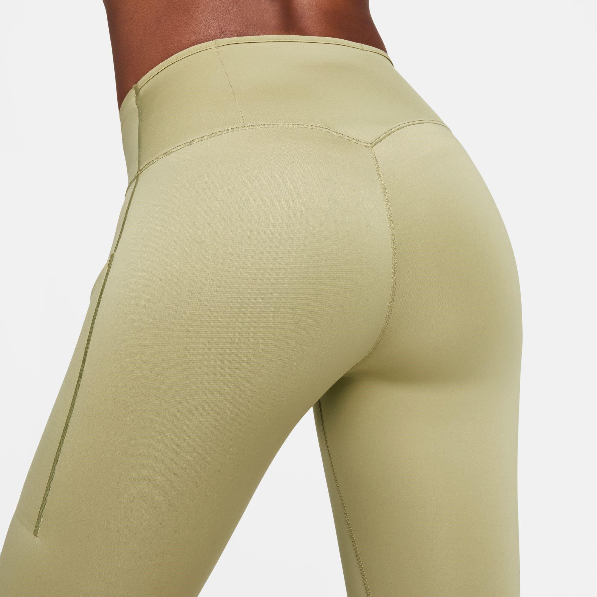 Olive/Black - Nike - Dri-FIT Go Women's Firm-Support Mid-Rise 7/8 Leggings with Pockets - 6