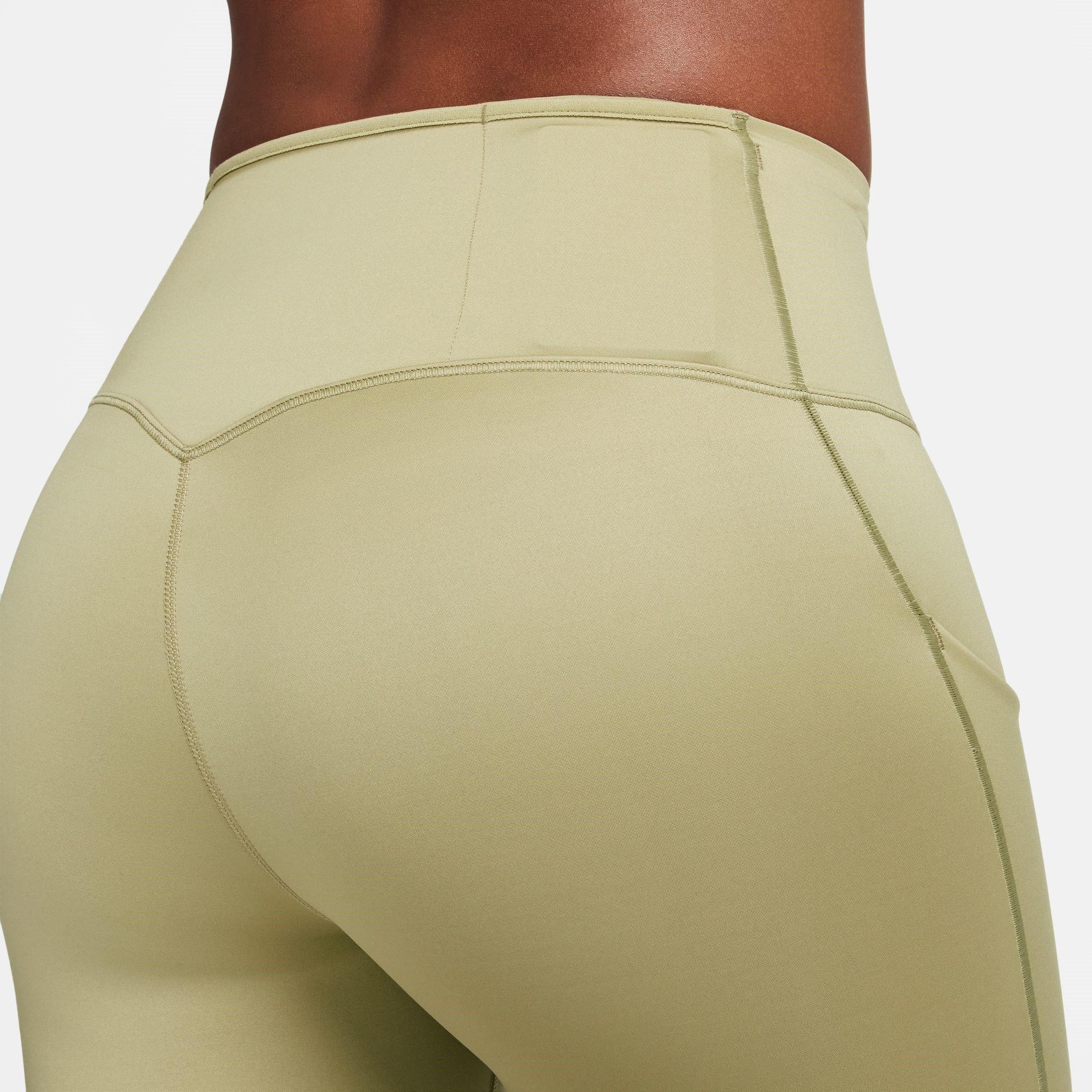 Olive/Black - Nike - Dri-FIT Go Women's Firm-Support Mid-Rise 7/8 Leggings with Pockets - 10