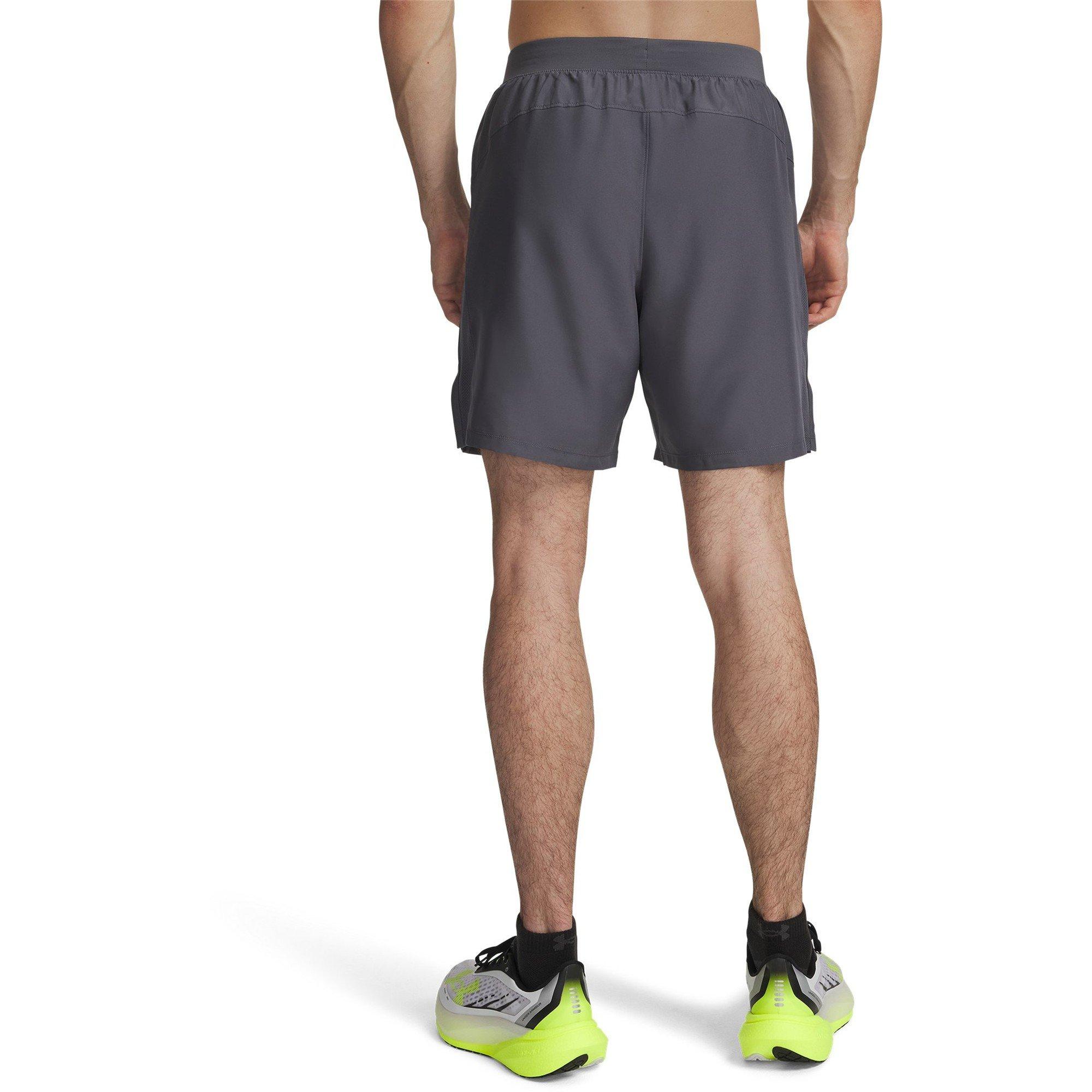 Castlerock/Wht - Under Armour - Under Launch Mens Performance Shorts - 4
