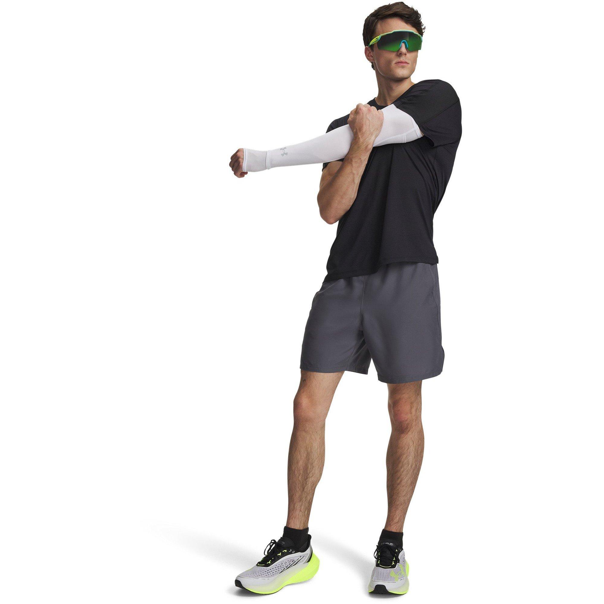 Castlerock/Wht - Under Armour - Under Launch Mens Performance Shorts - 6