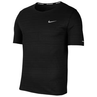 Blk/Ref.Silver - Nike - Dri FIT Miler Mens Running T Shirt - 1