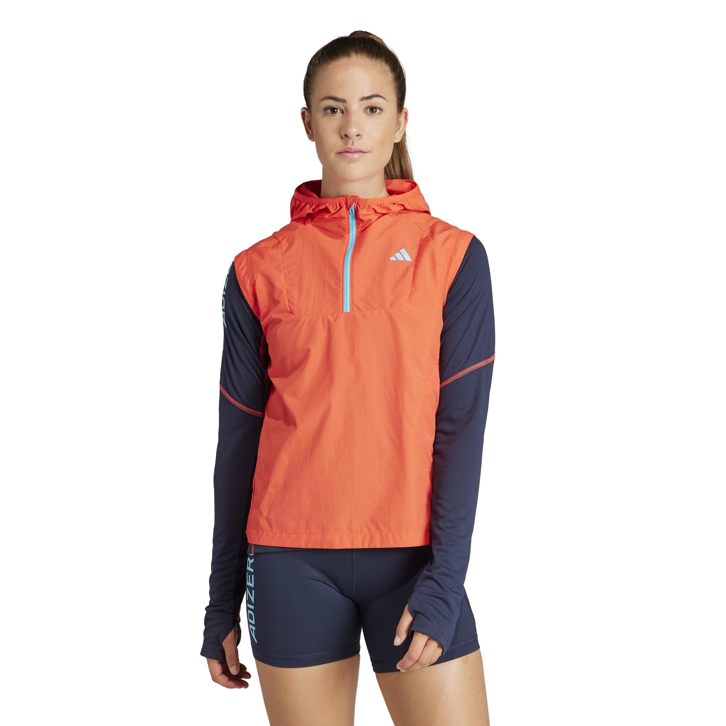 Red - adidas - Adizero Half-Zip Running Vest Womens - 2