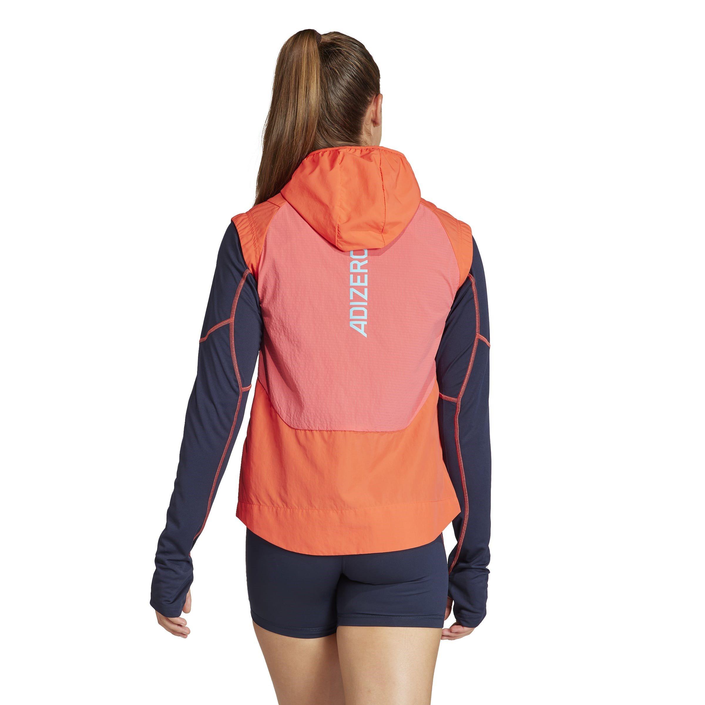 Red - adidas - Adizero Half-Zip Running Vest Womens - 3