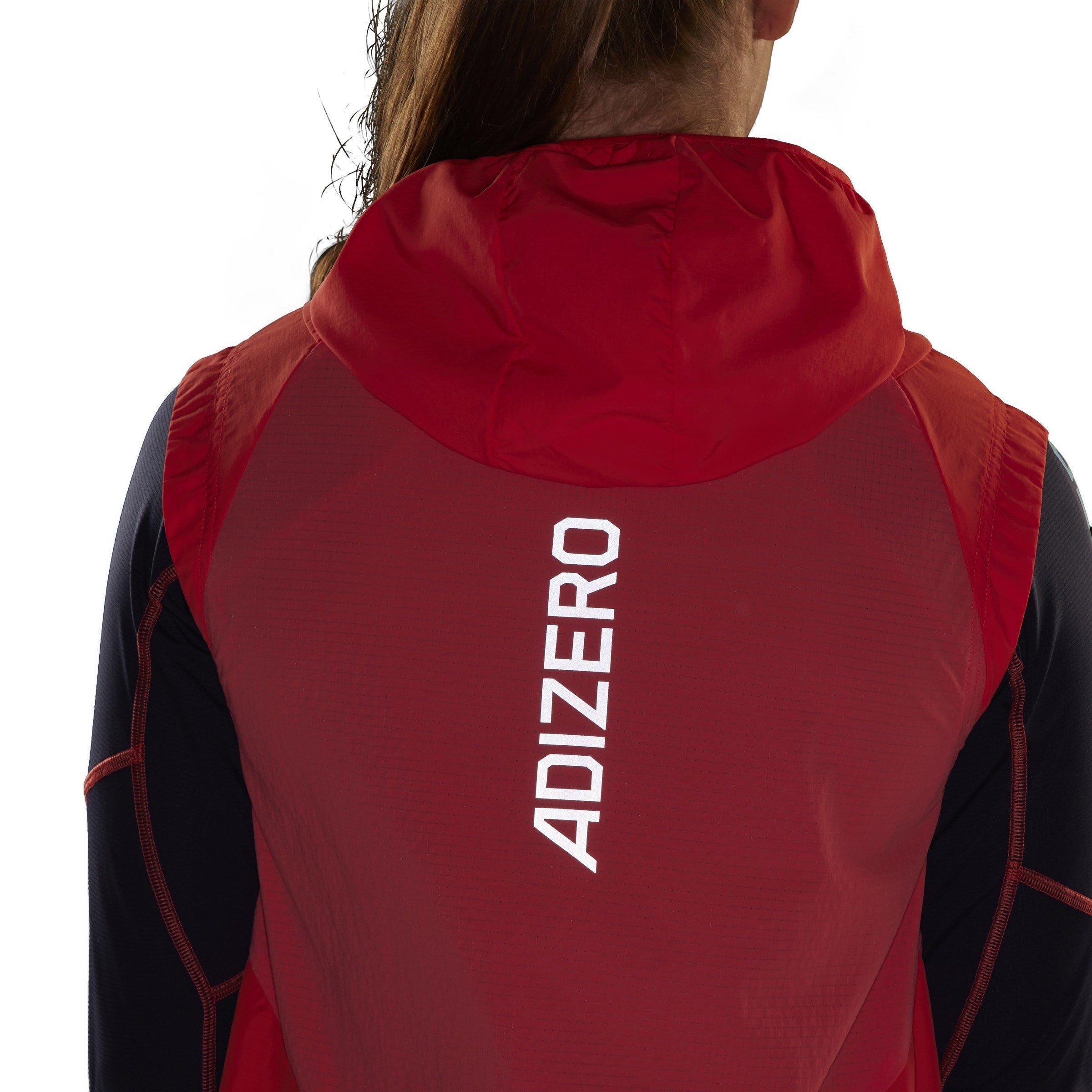 Red - adidas - Adizero Half-Zip Running Vest Womens - 6