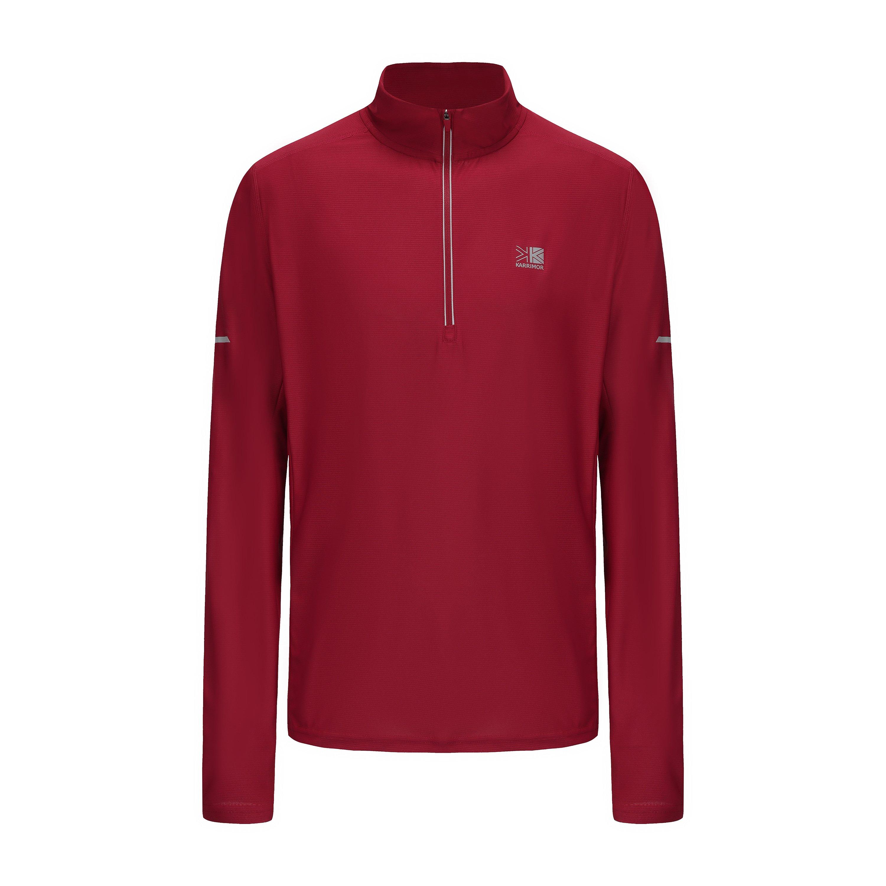 Karrimor Men's Long Sleeve 1/4 Zip Top - Berry - S