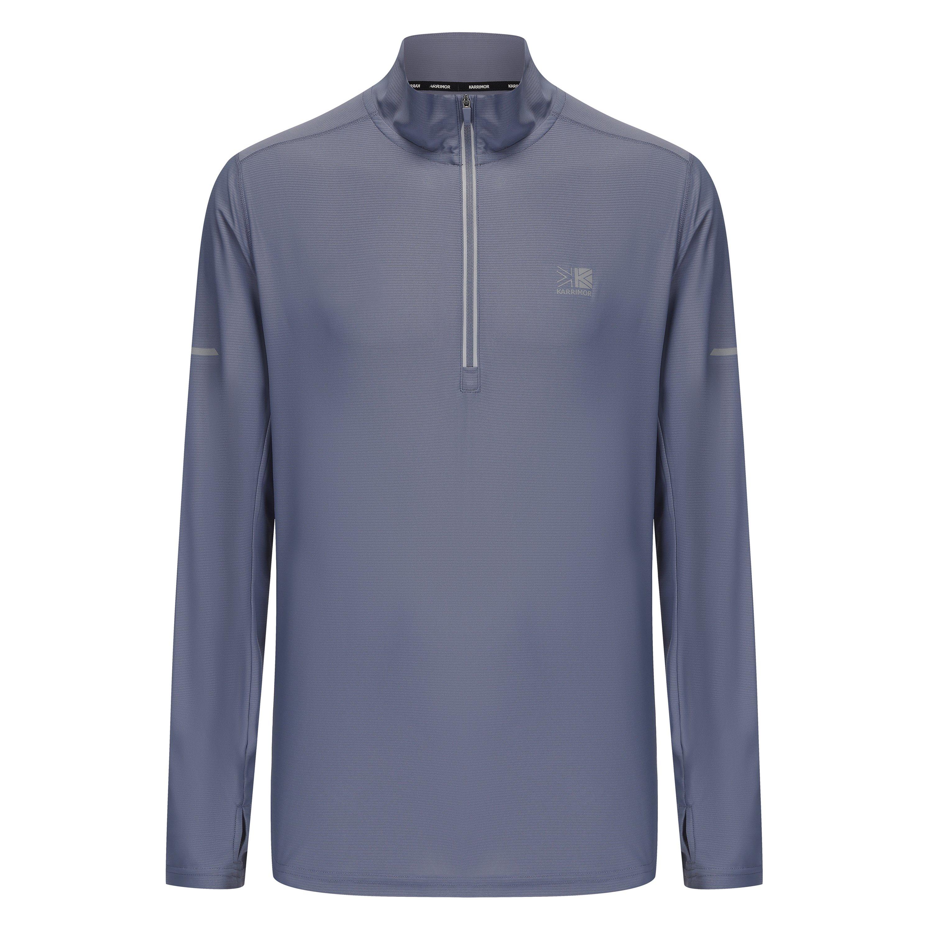 Karrimor Men's Long Sleeve 1/4 Zip Top - Stone Grey - XL