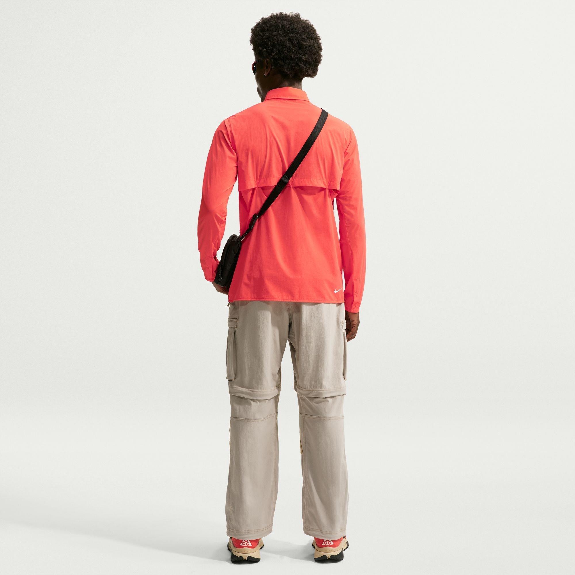 Carmesí/Blanco - Nike - Men's Half Zip Long Sleeve Running T-Shirt - 6