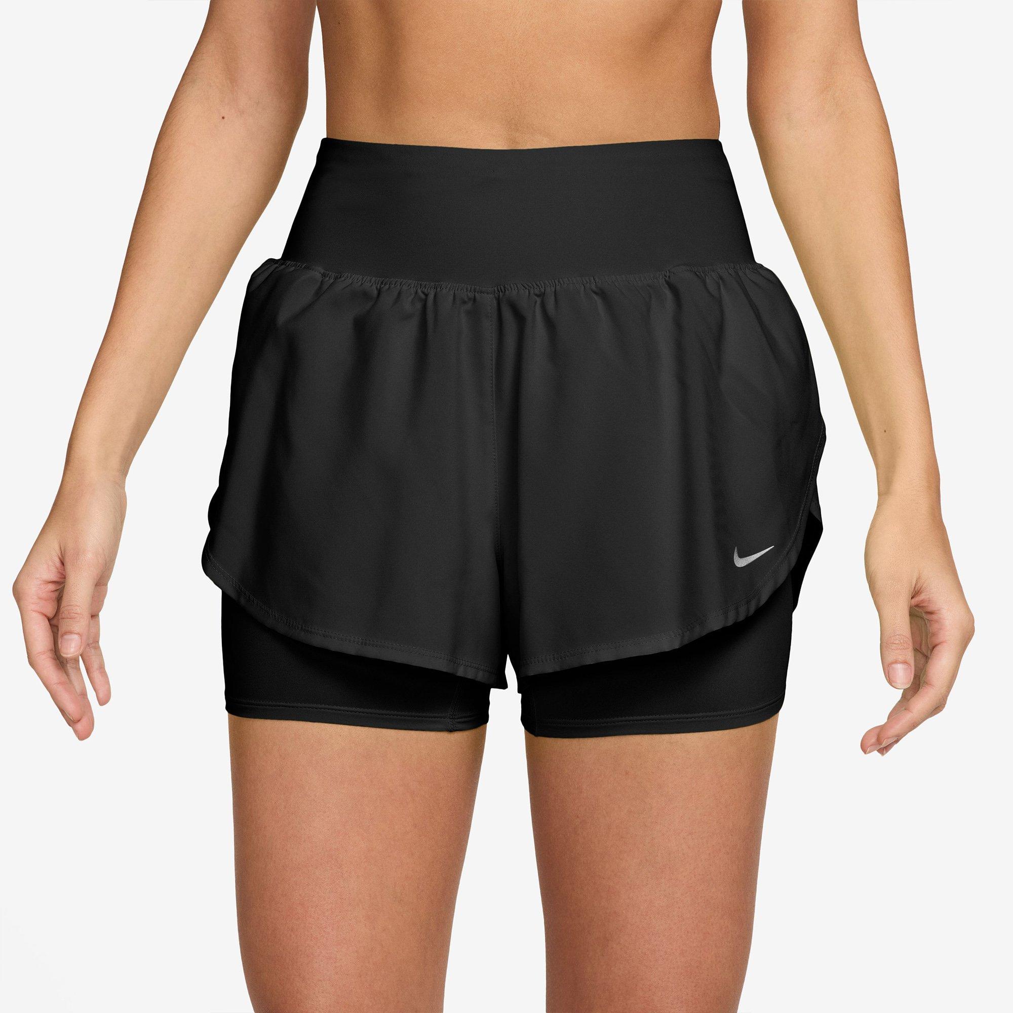 Black/R.Silver - Nike - Women's 2-in-1 Running Shorts - 1