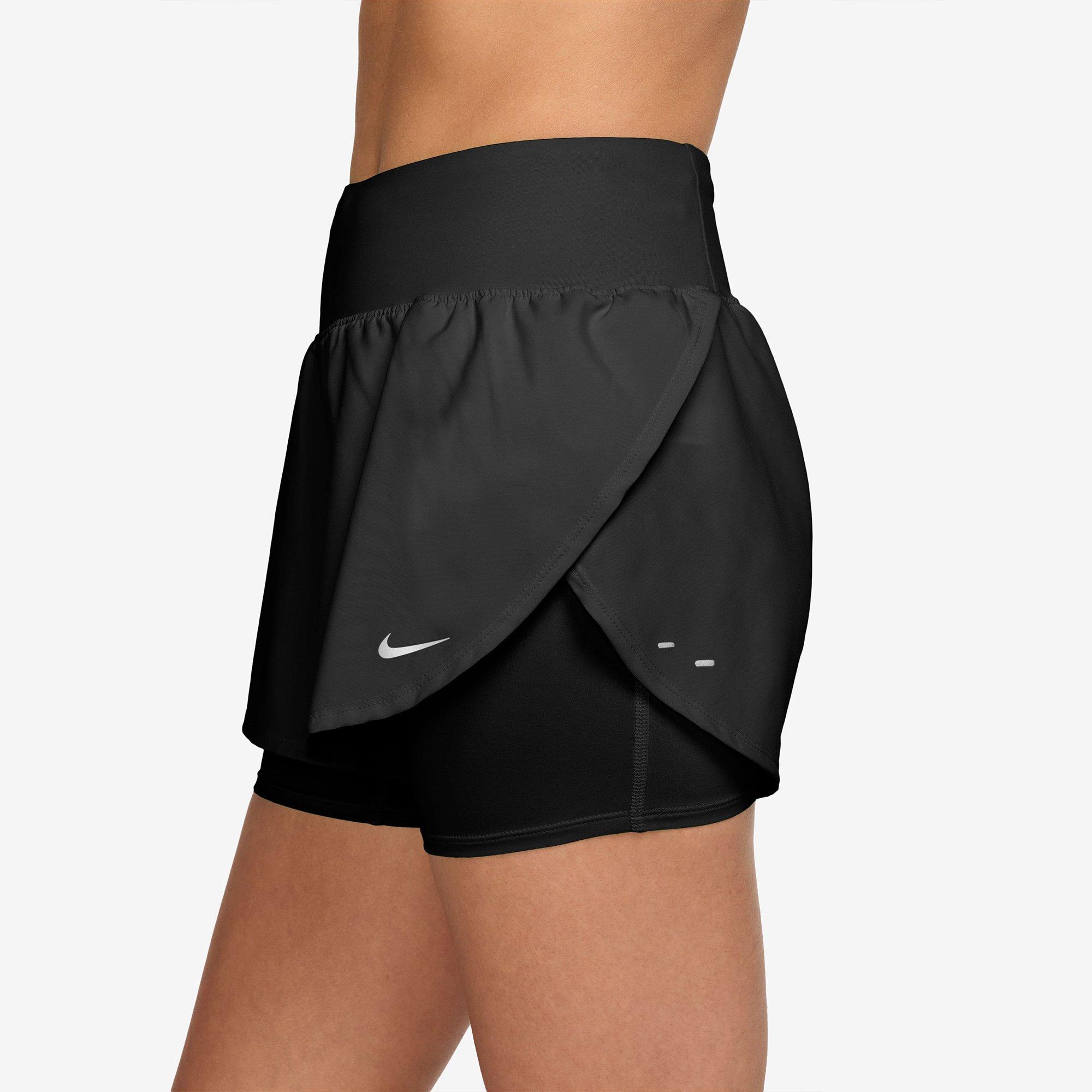 Black/R.Silver - Nike - Women's 2-in-1 Running Shorts - 3