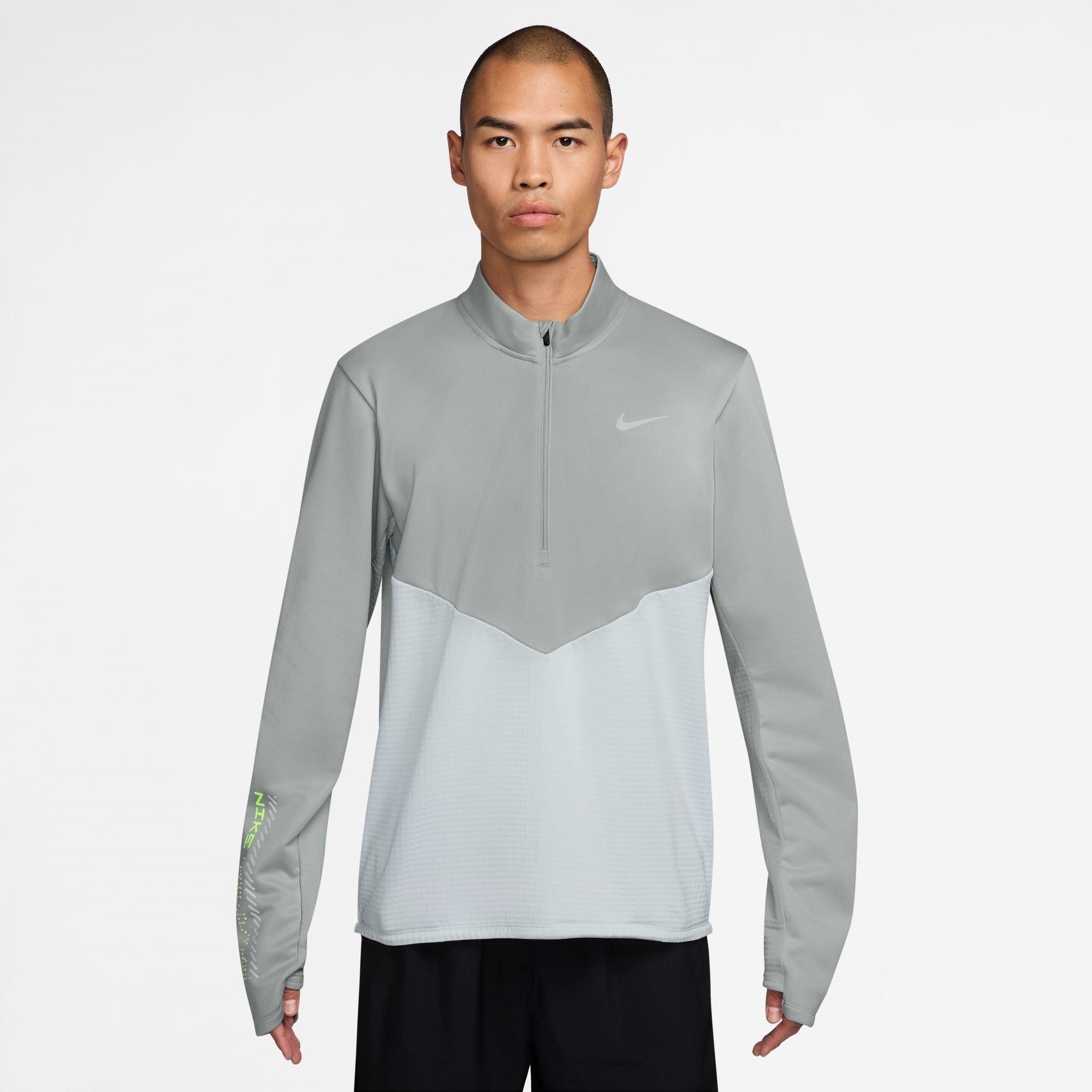 Nike Men's Long Sleeve Performance Running Top - Platinum - L