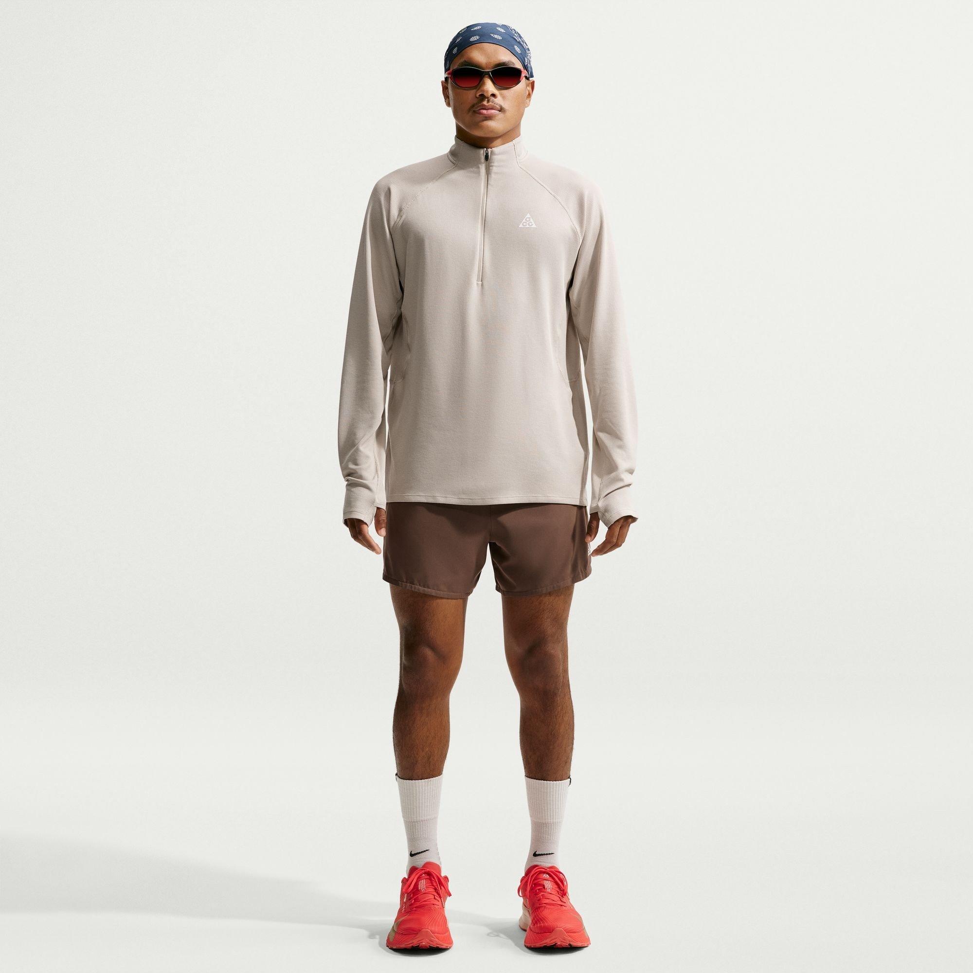 Cream/White - Nike - Men's Trail Long Sleeve Running Top - 4