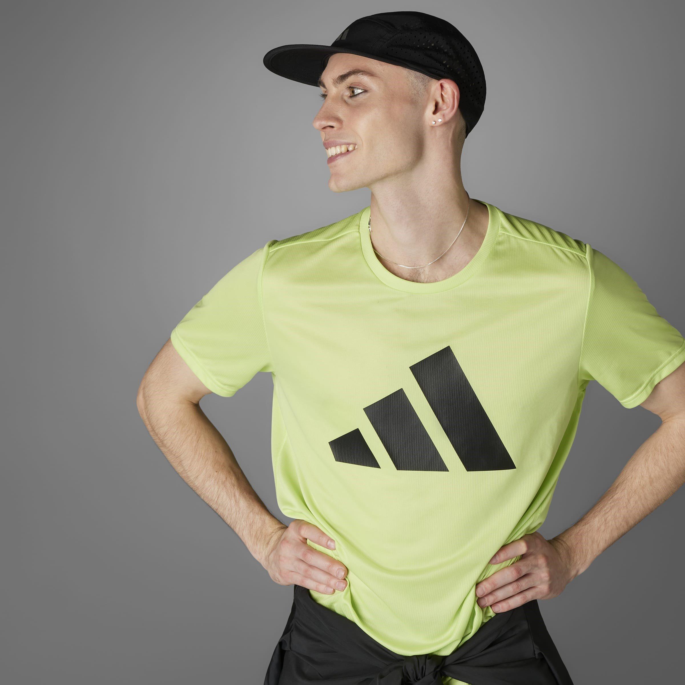 Pulse Lime - adidas - Run It Mens Running T Shirt - 9