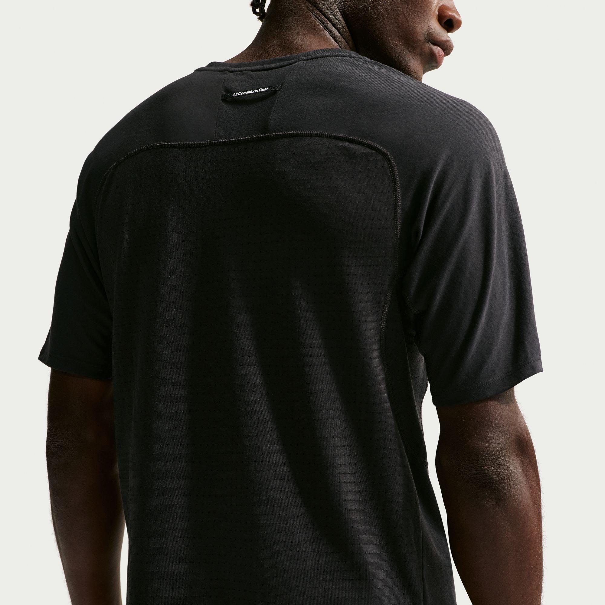 Preto/Branco - Nike - Men's Short Sleeve Running T-Shirt - 2