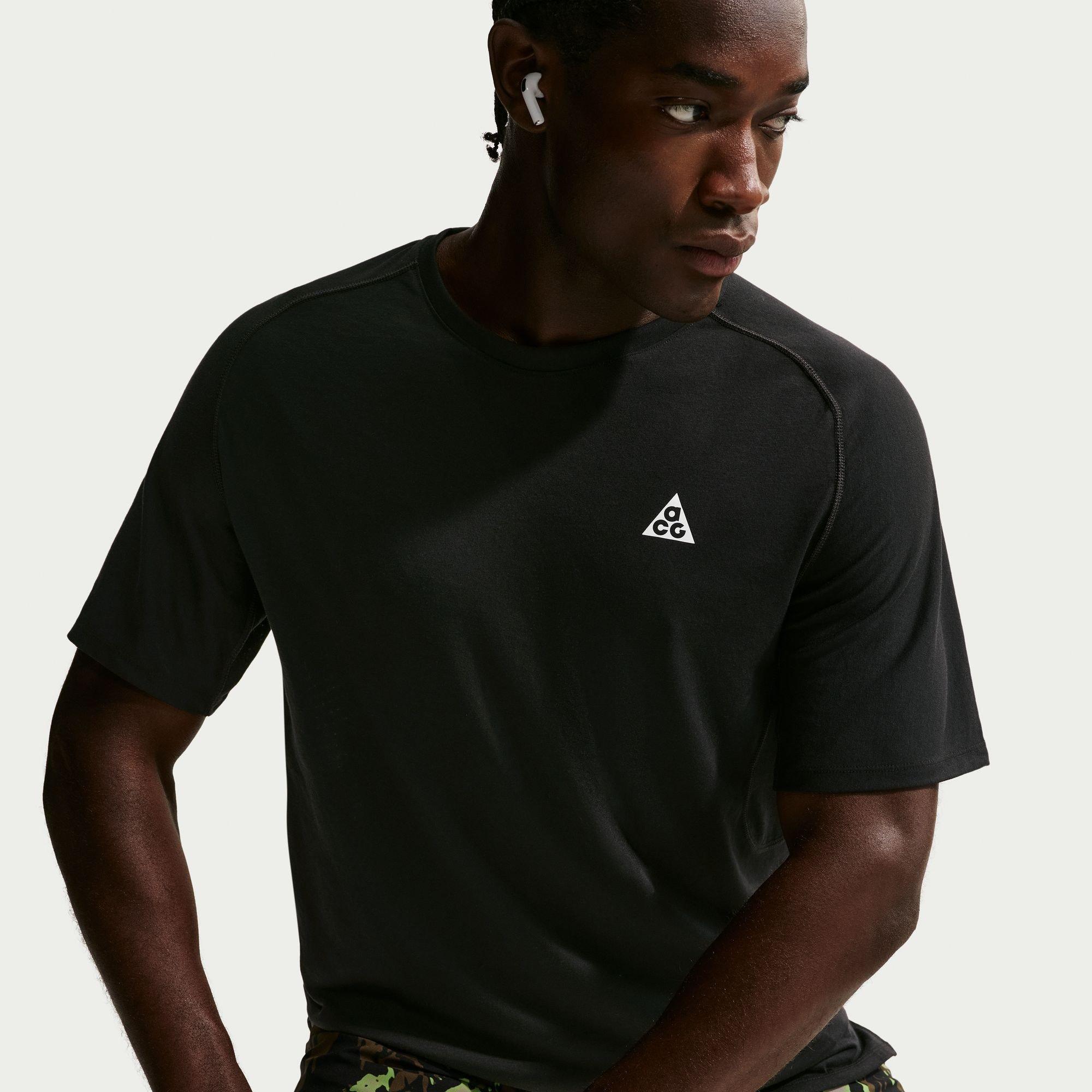 Preto/Branco - Nike - Men's Short Sleeve Running T-Shirt - 3