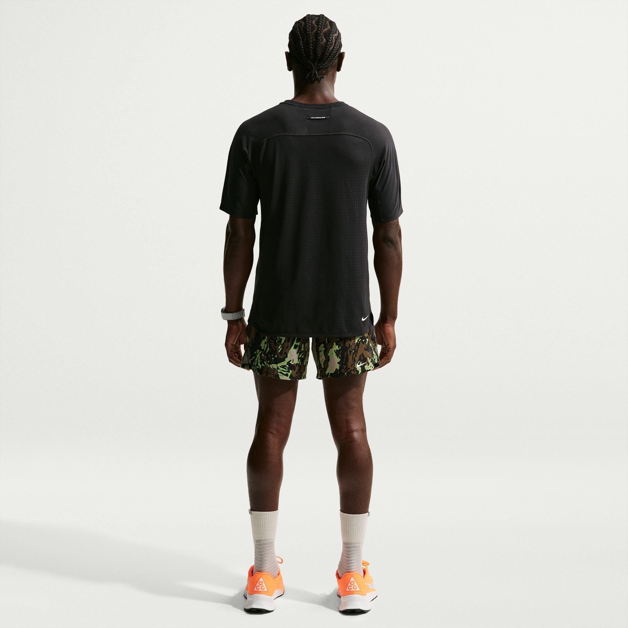 Preto/Branco - Nike - Men's Short Sleeve Running T-Shirt - 4