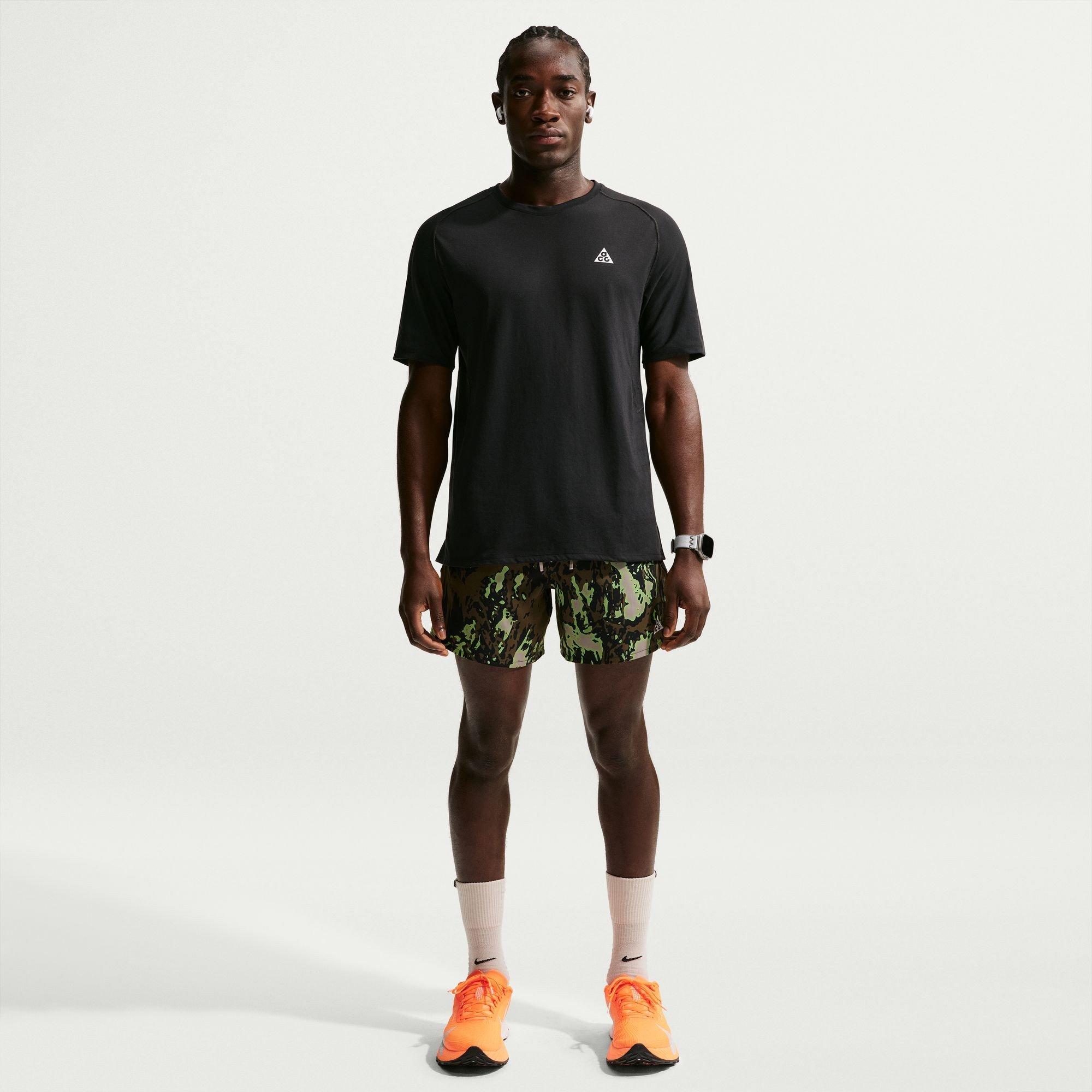 Preto/Branco - Nike - Men's Short Sleeve Running T-Shirt - 5