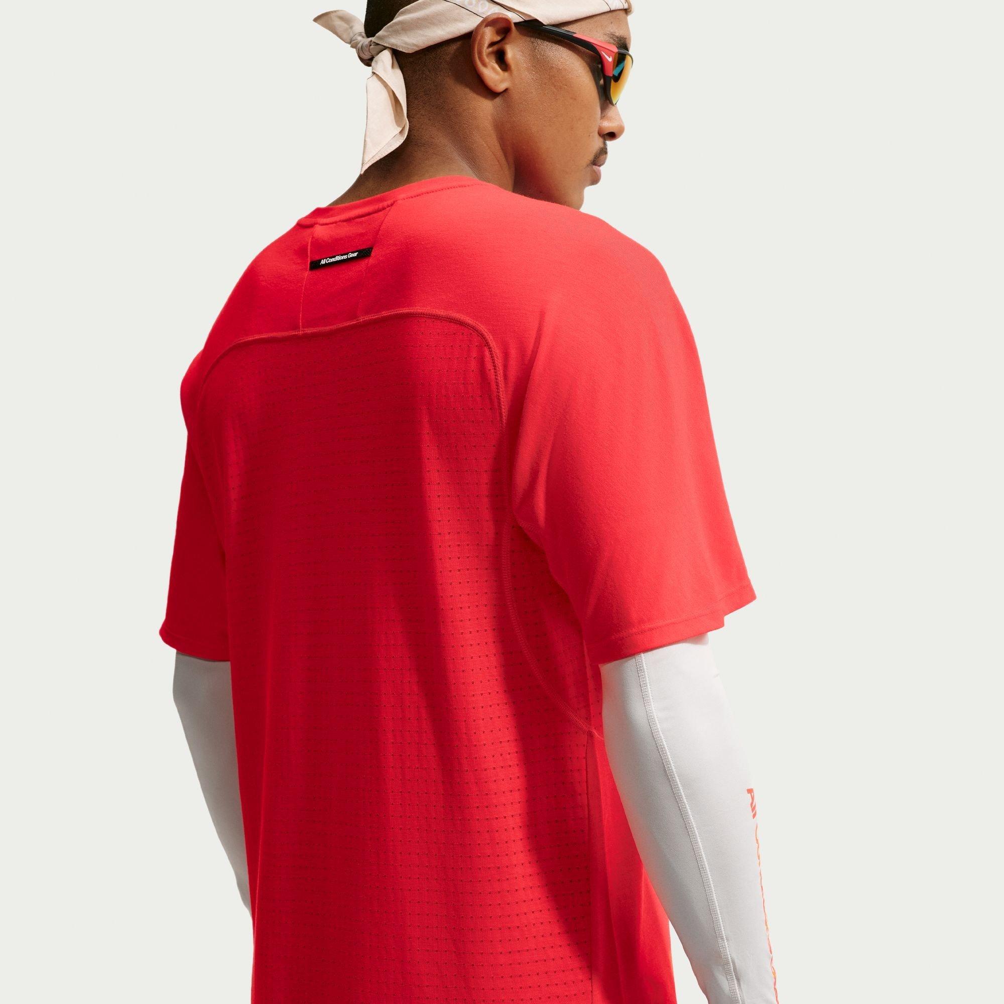 Rood/Wit - Nike - Men's Short Sleeve Running T-Shirt - 2