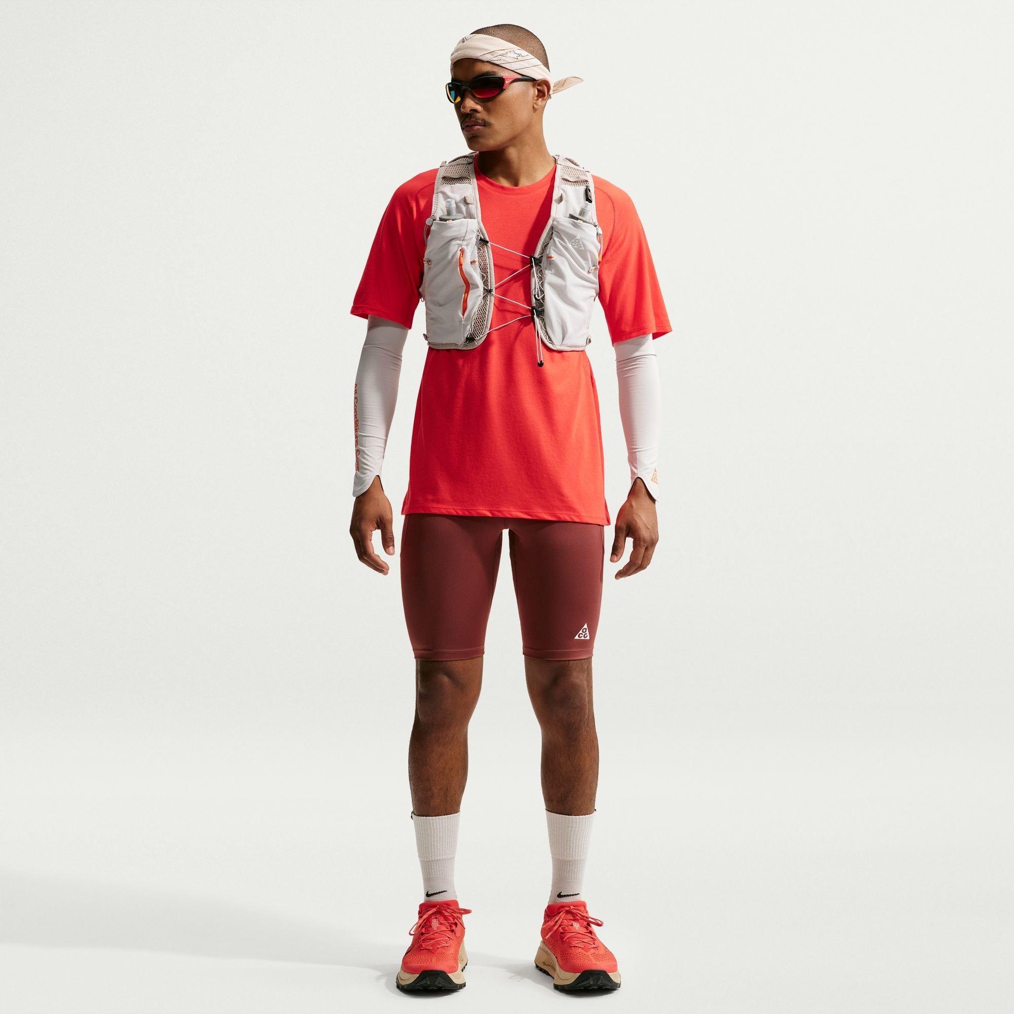 Rood/Wit - Nike - Men's Short Sleeve Running T-Shirt - 4