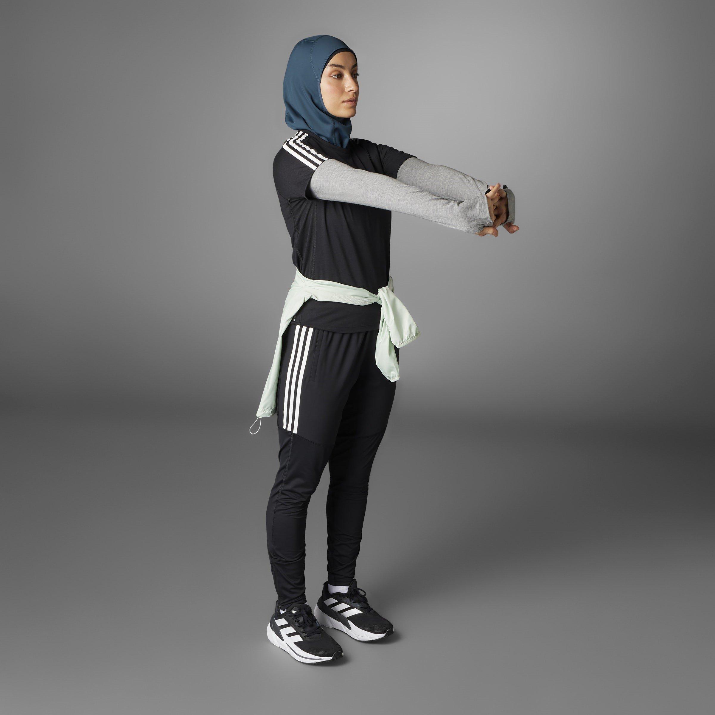 Black - adidas - Own The Run Stripe Essential Short-Sleeve Performance Running Top - 11