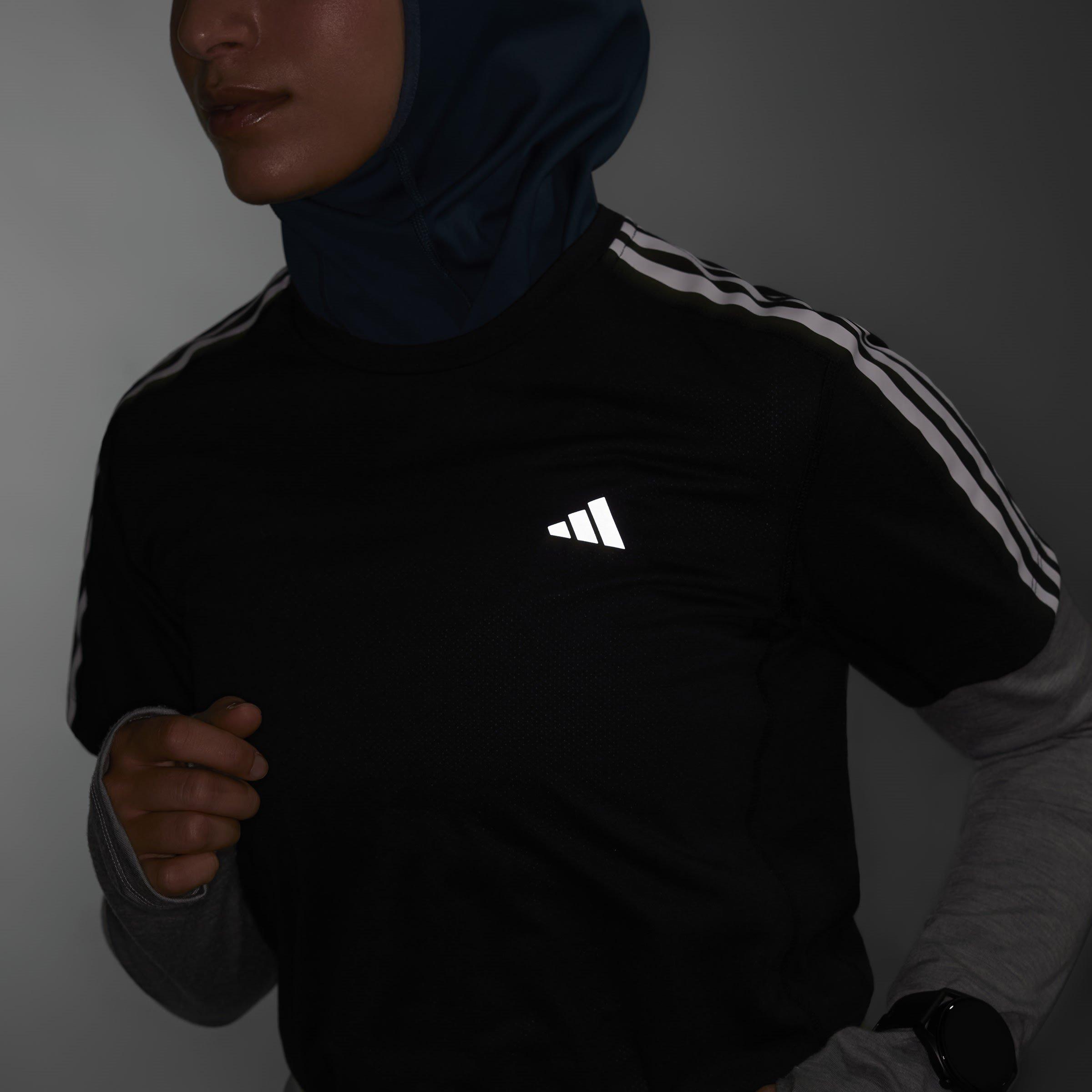 Black - adidas - Own The Run Stripe Essential Short-Sleeve Performance Running Top - 12