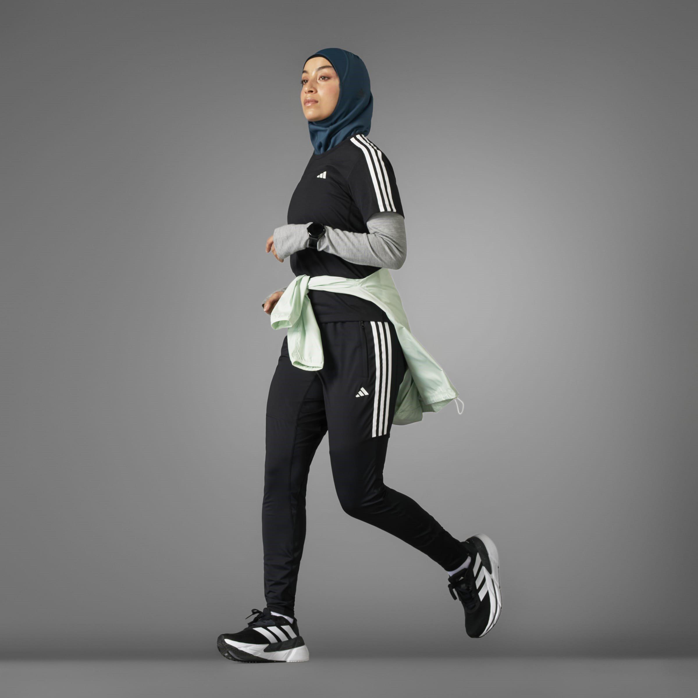 Black - adidas - Own The Run Stripe Essential Short-Sleeve Performance Running Top - 13