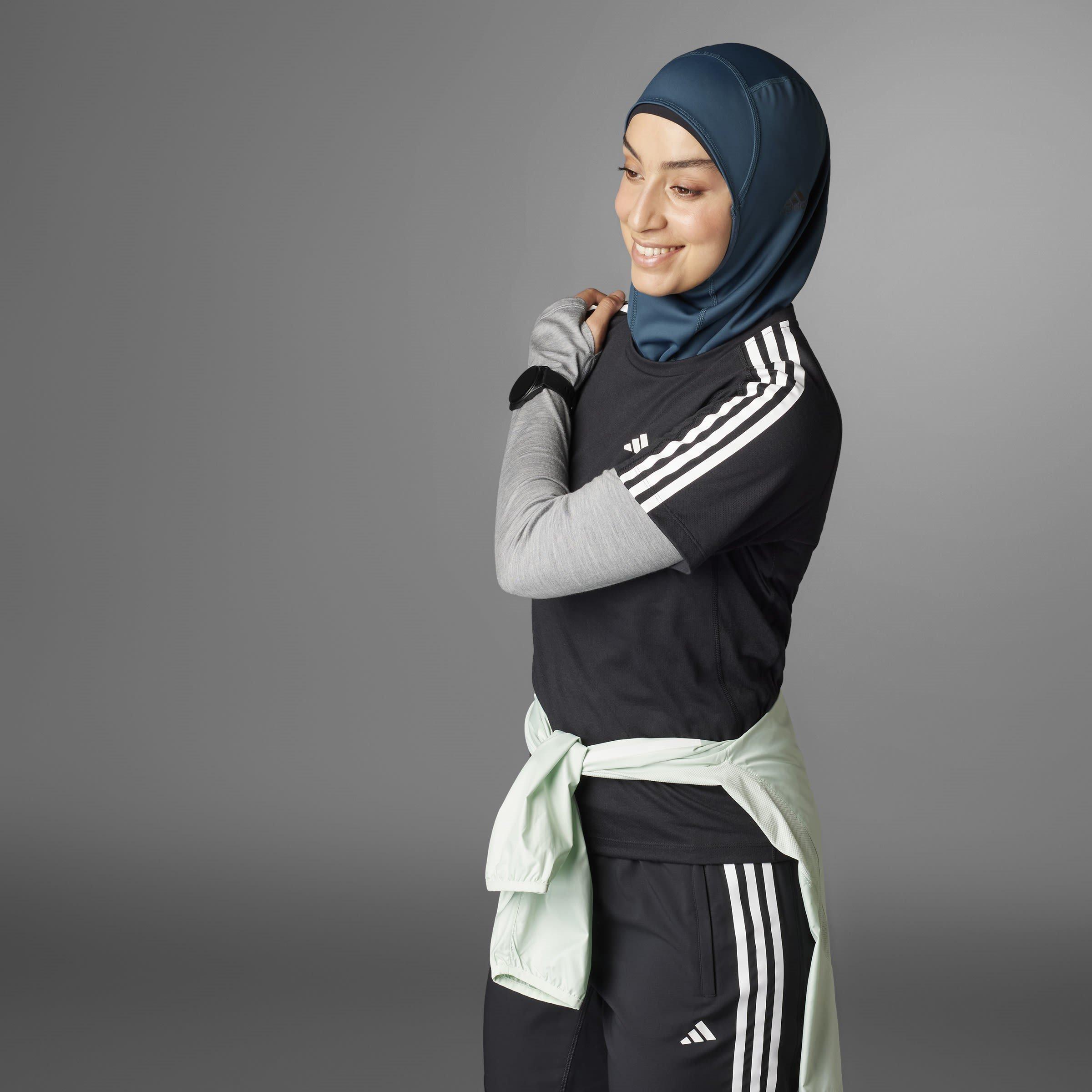 Black - adidas - Own The Run Stripe Essential Short-Sleeve Performance Running Top - 14