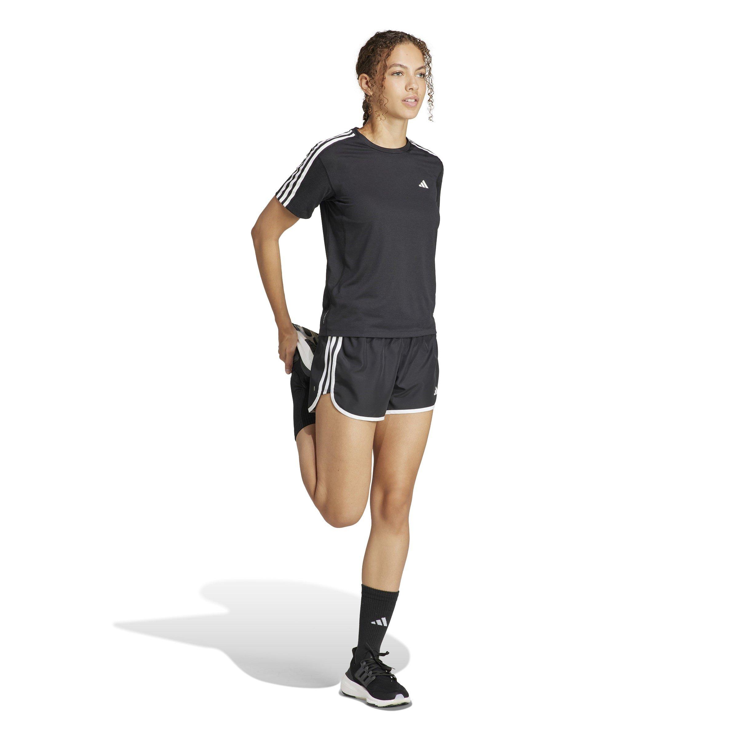 Black - adidas - Own The Run Stripe Essential Short-Sleeve Performance Running Top - 4